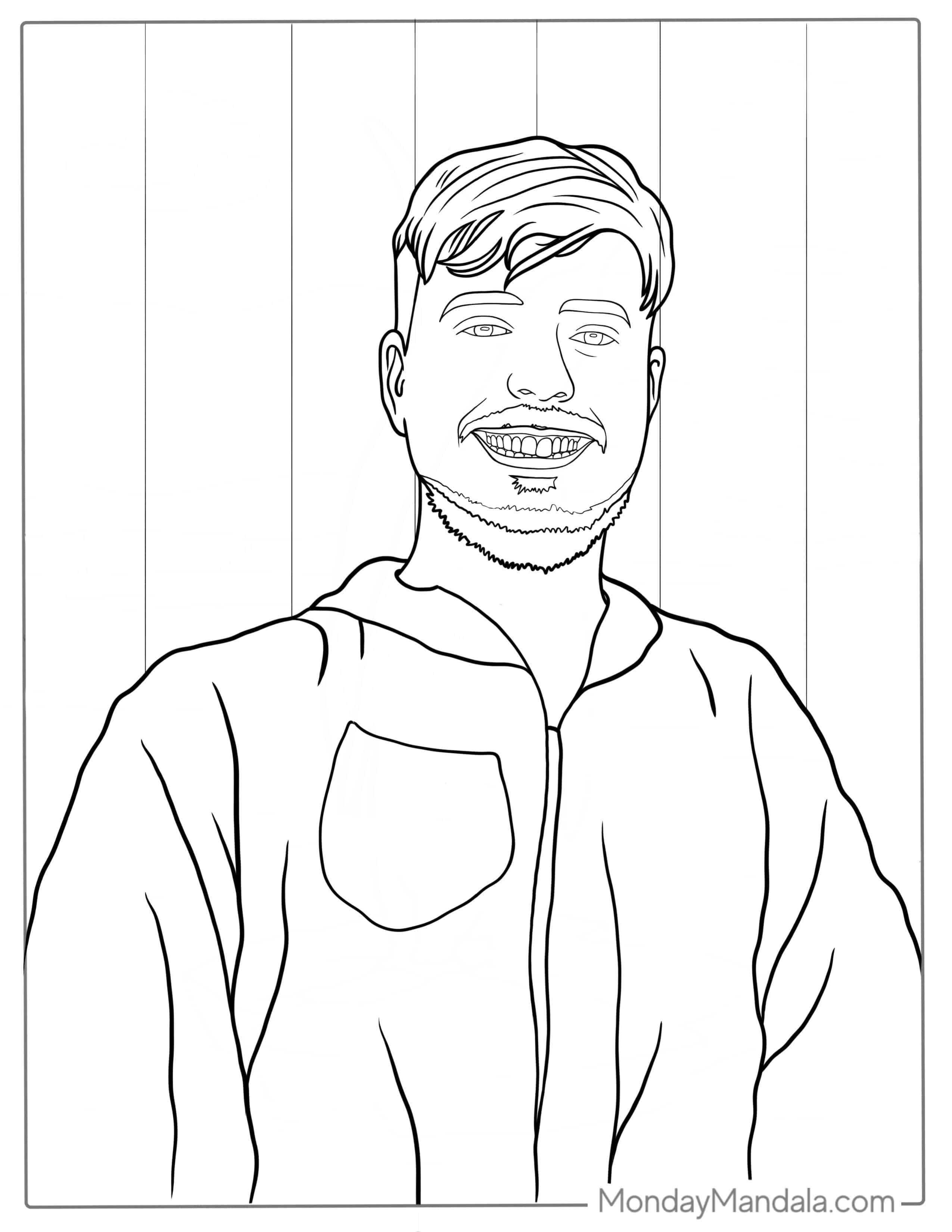 Easy Coloring Page Of Jimmy Donaldson coloring page