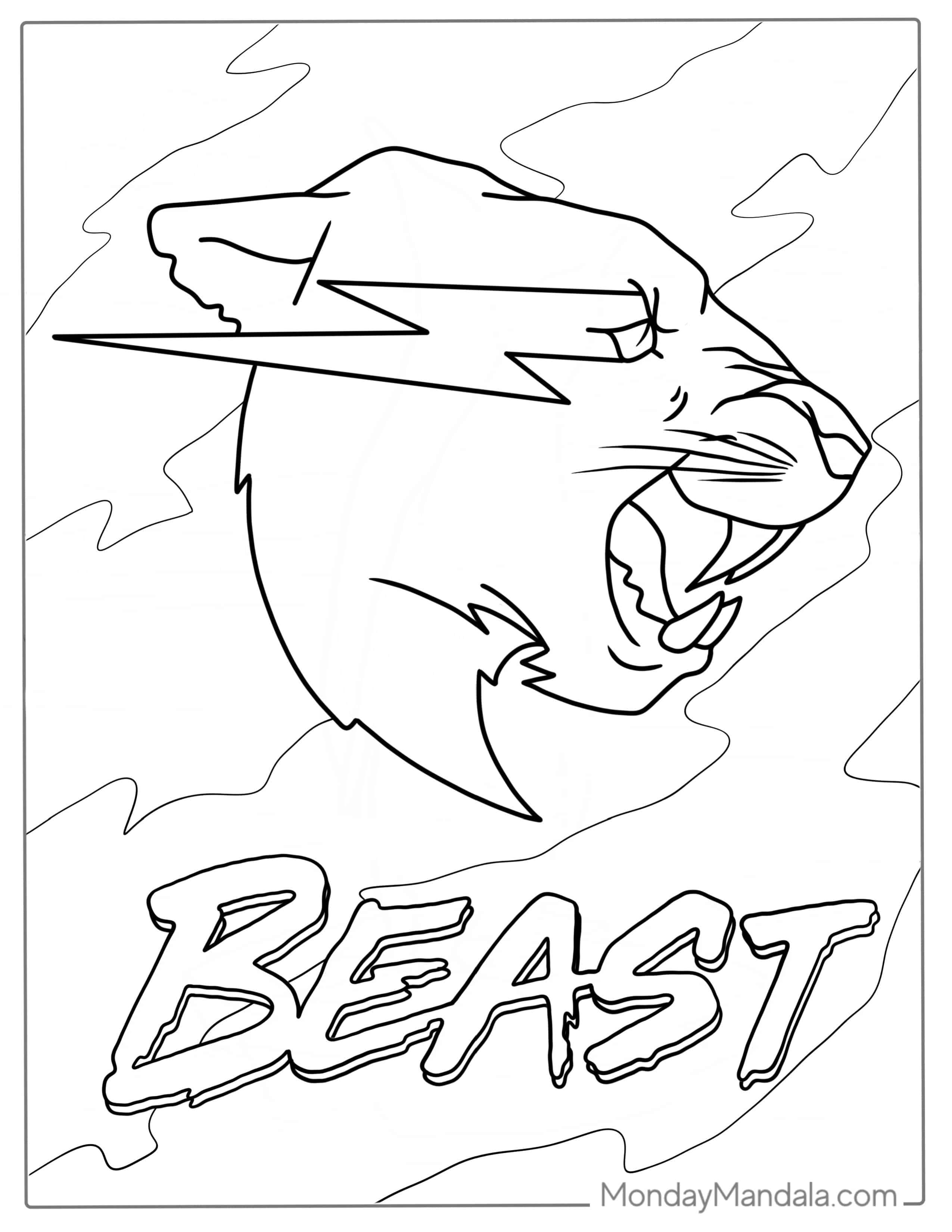 Mr Beast Logo Coloring Sheet coloring page — printable line art