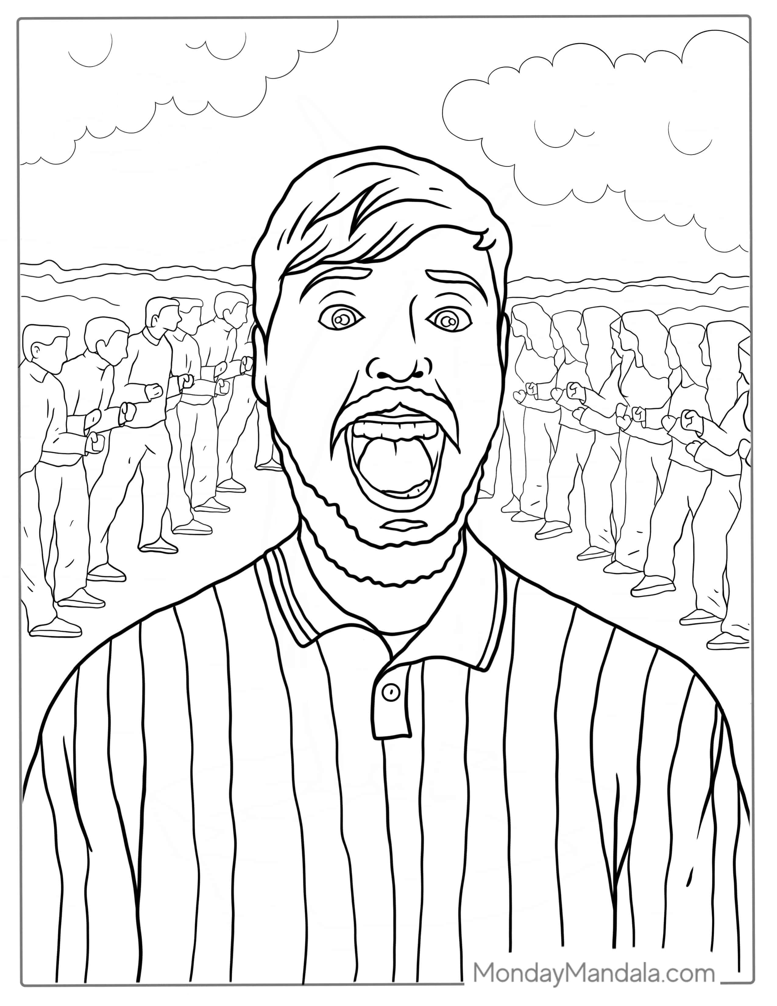 Mr Beast Thumbnail Coloring Page coloring page