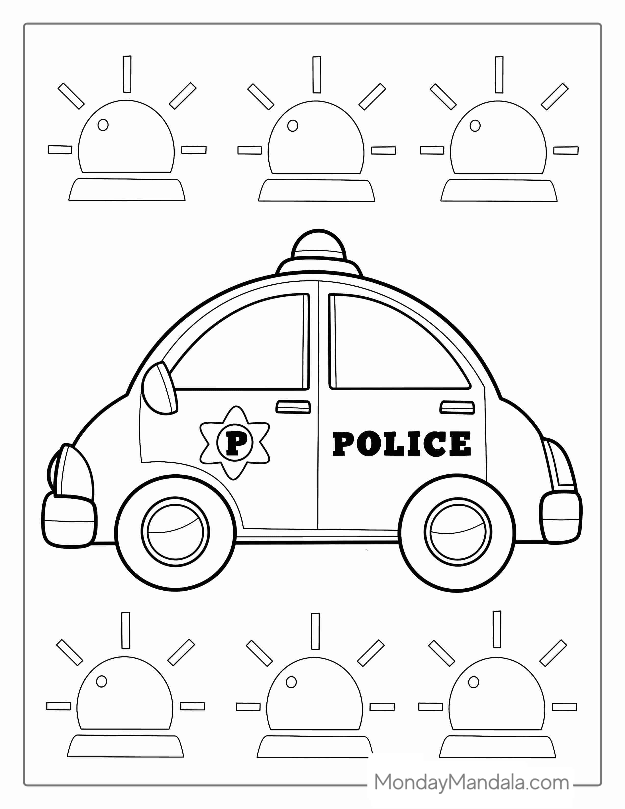 Coloring Page Of Police Car For Preschoolers coloring page