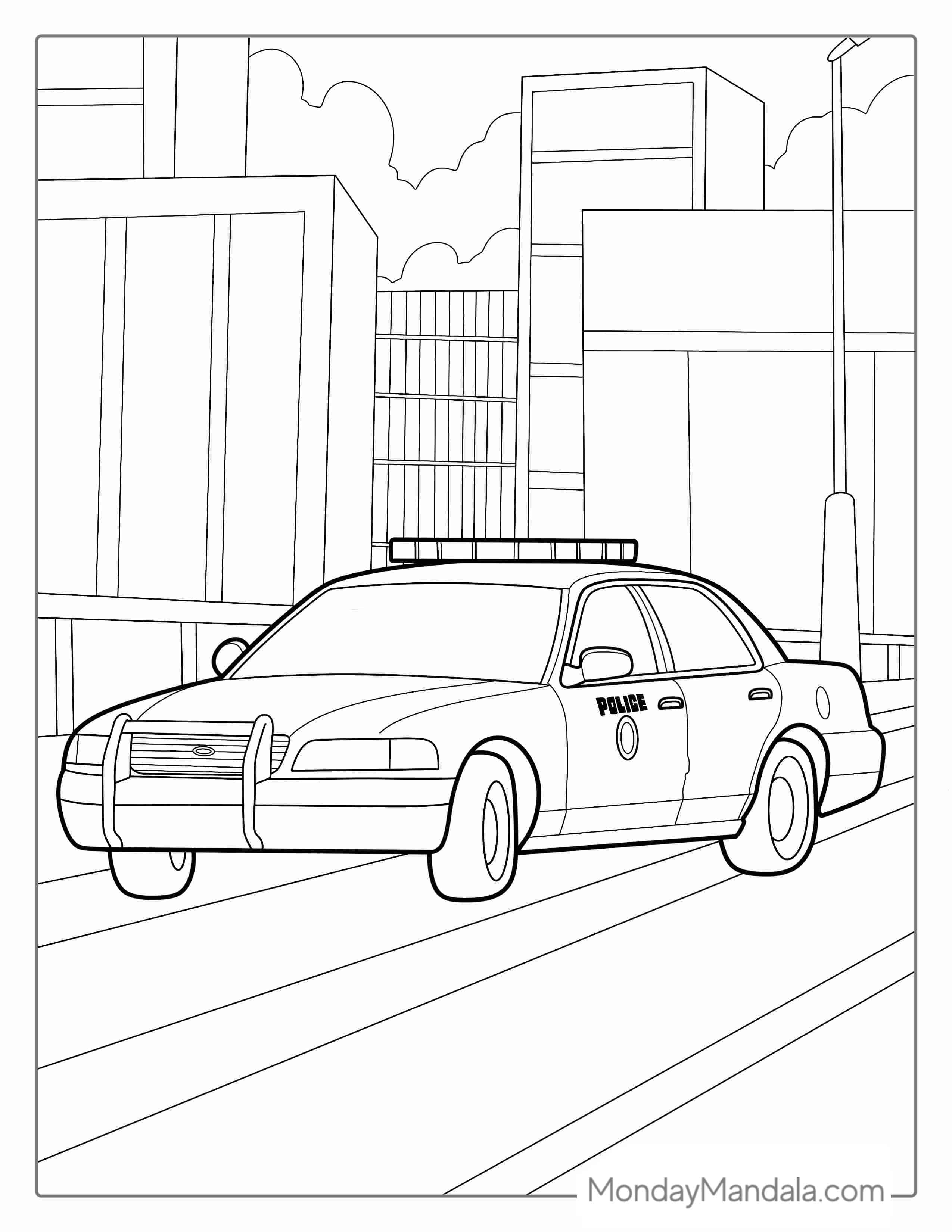 Ford Police Car Coloring Page coloring page