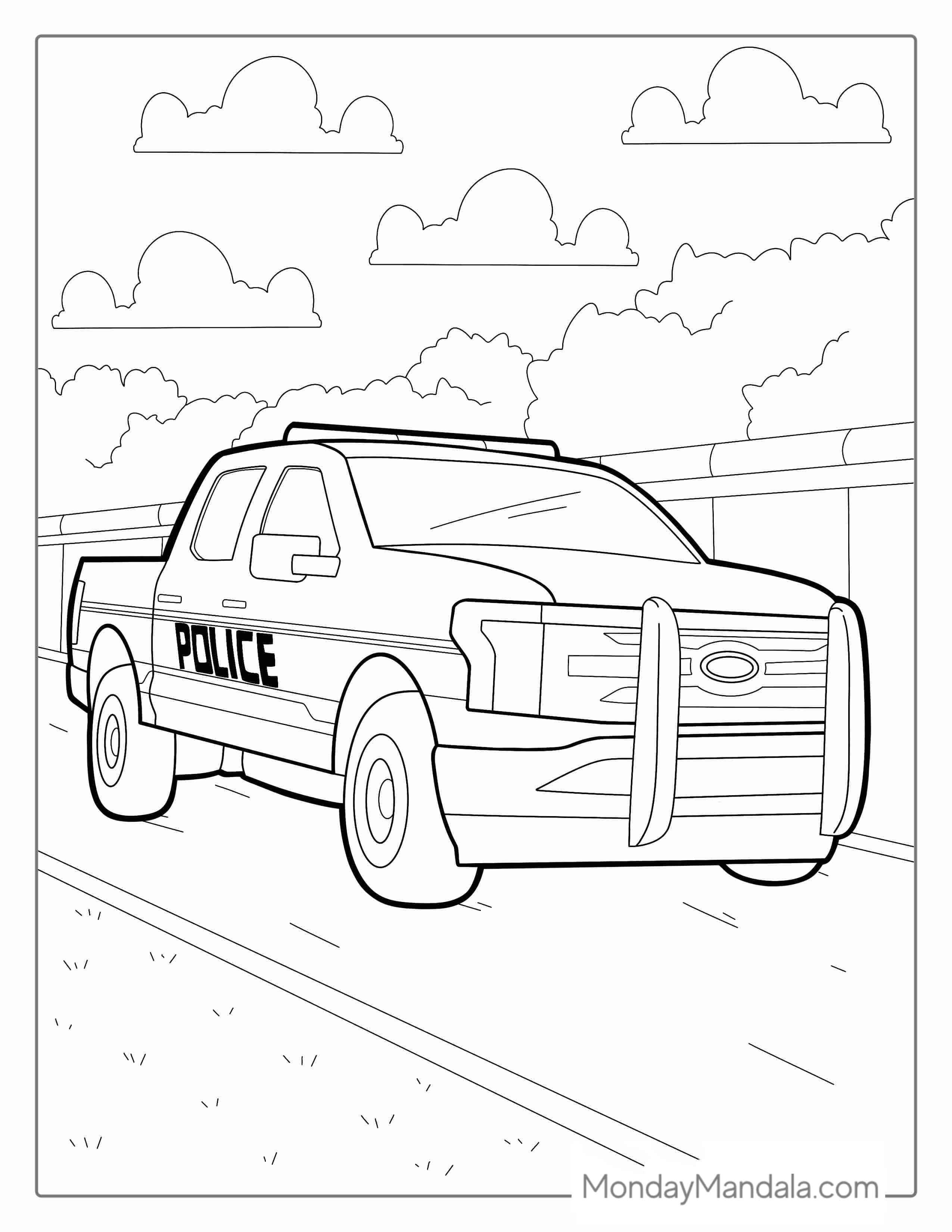Police Truck Coloring Picture coloring page