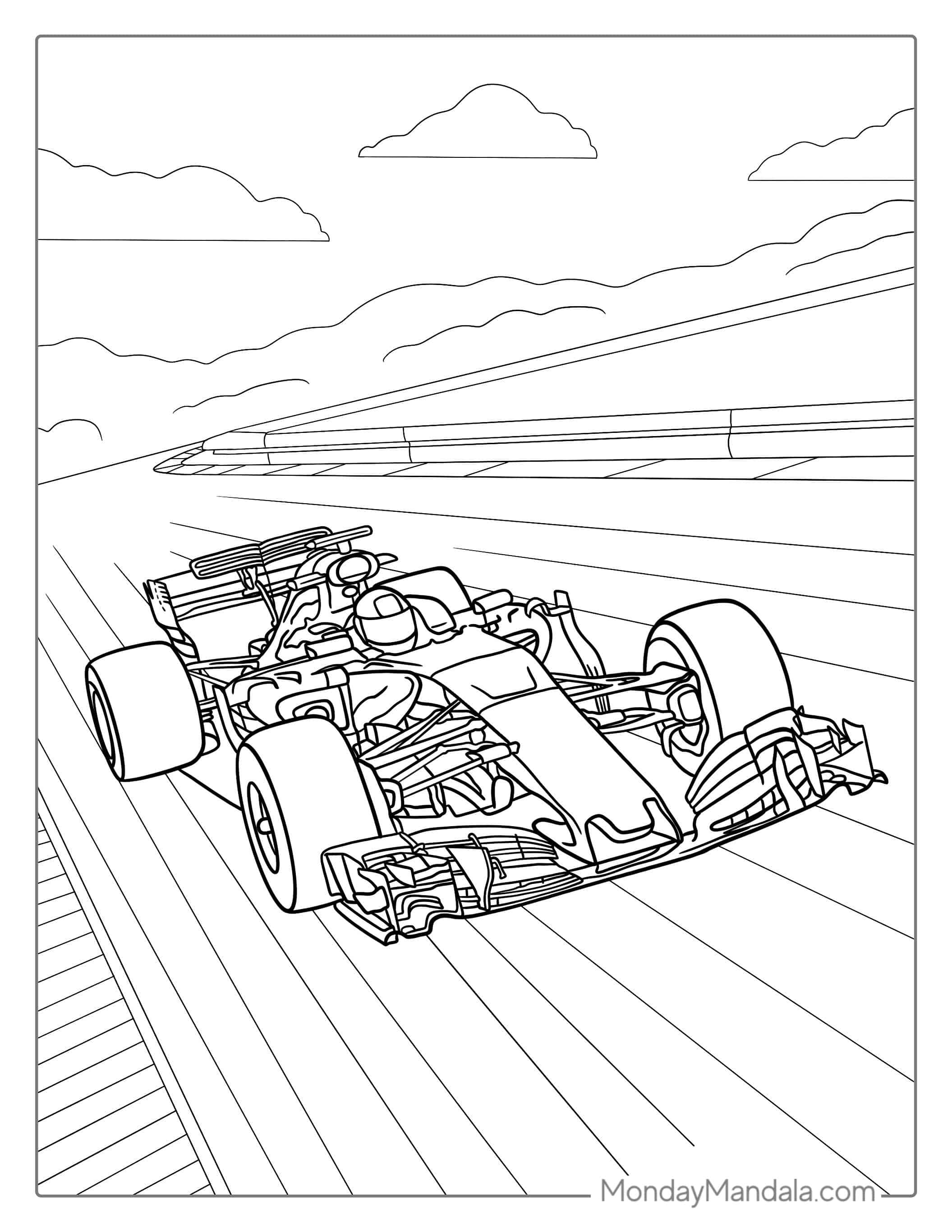 Coloring Page Of F1 Racing Car coloring page