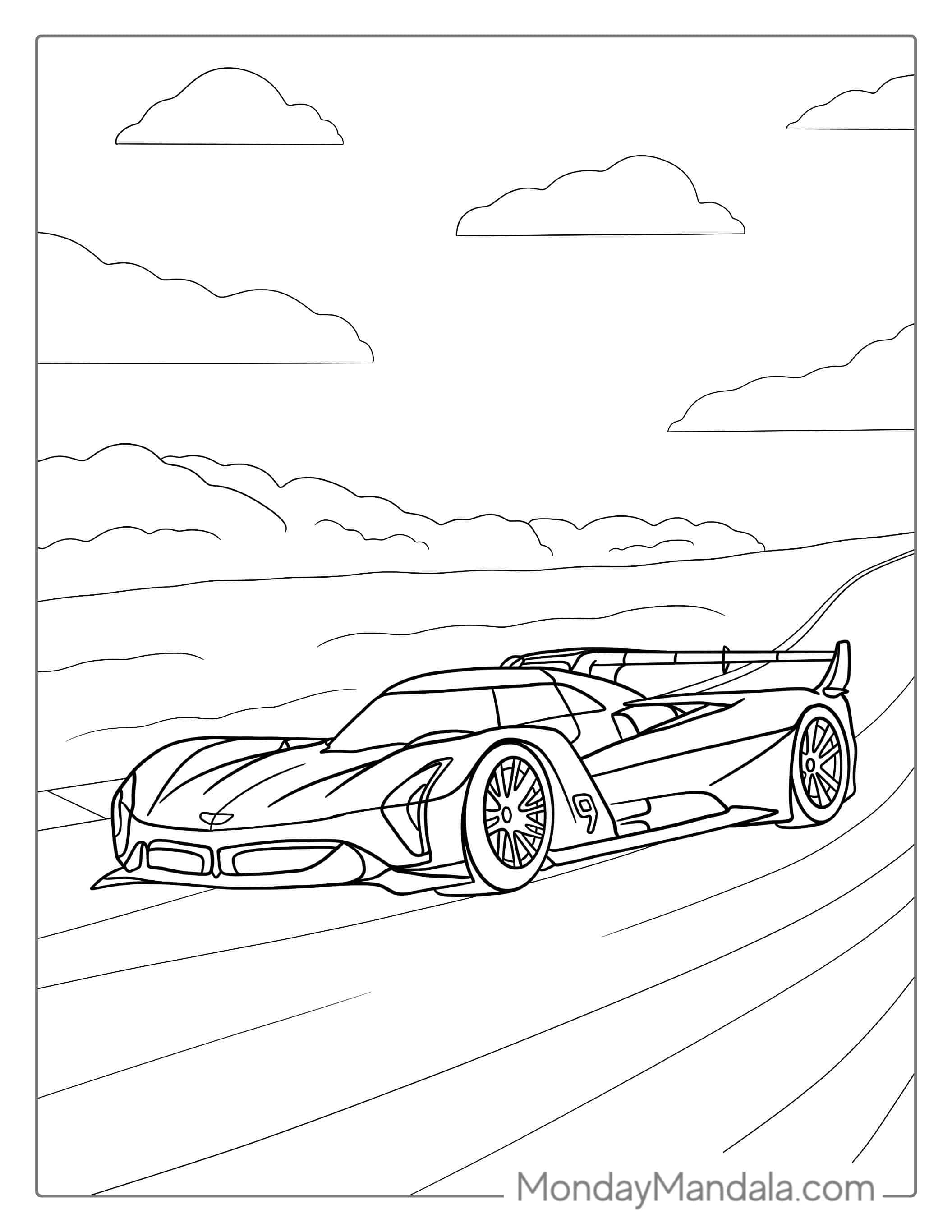 GPT Hypercar Coloring Sheet For Kids coloring page