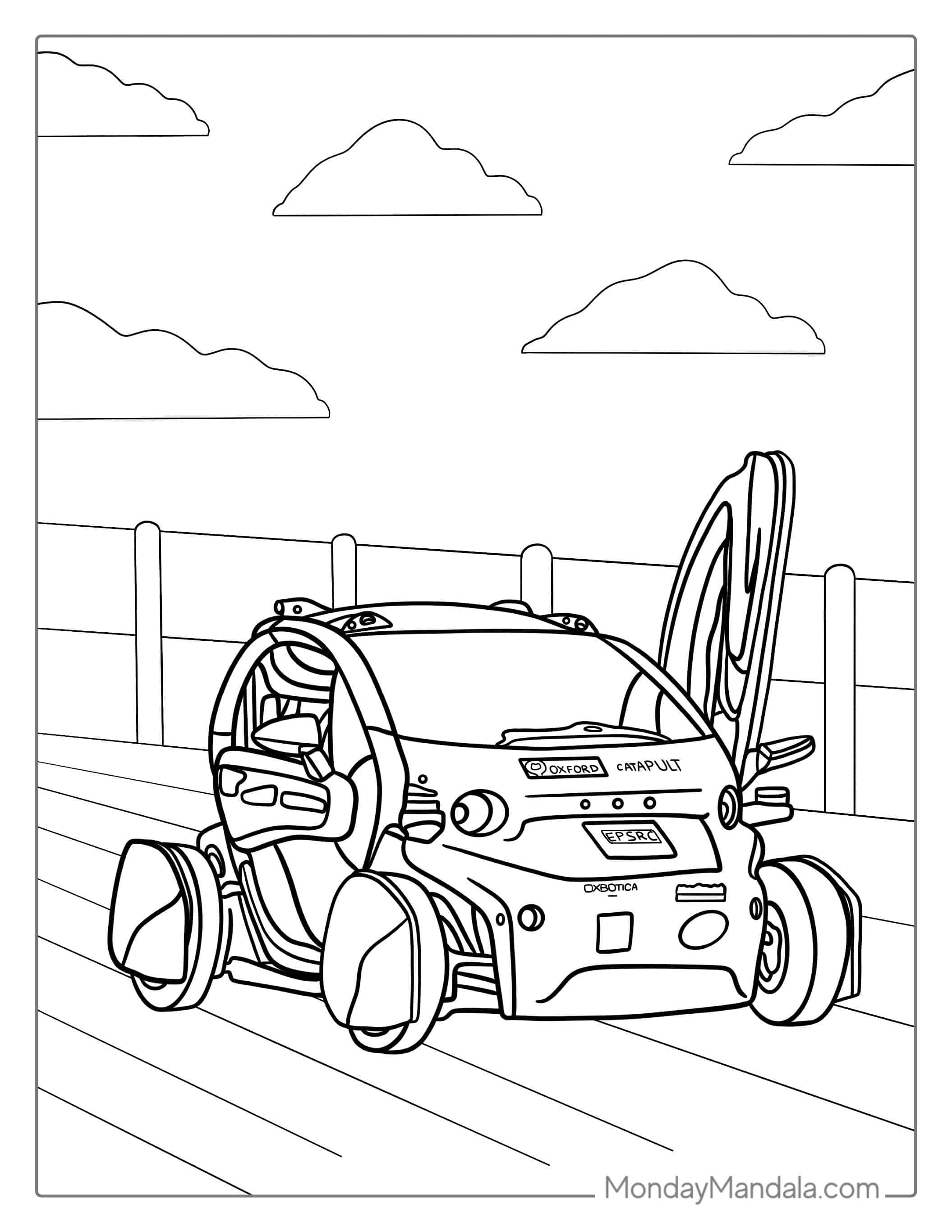 Robot Car Coloring Page coloring page