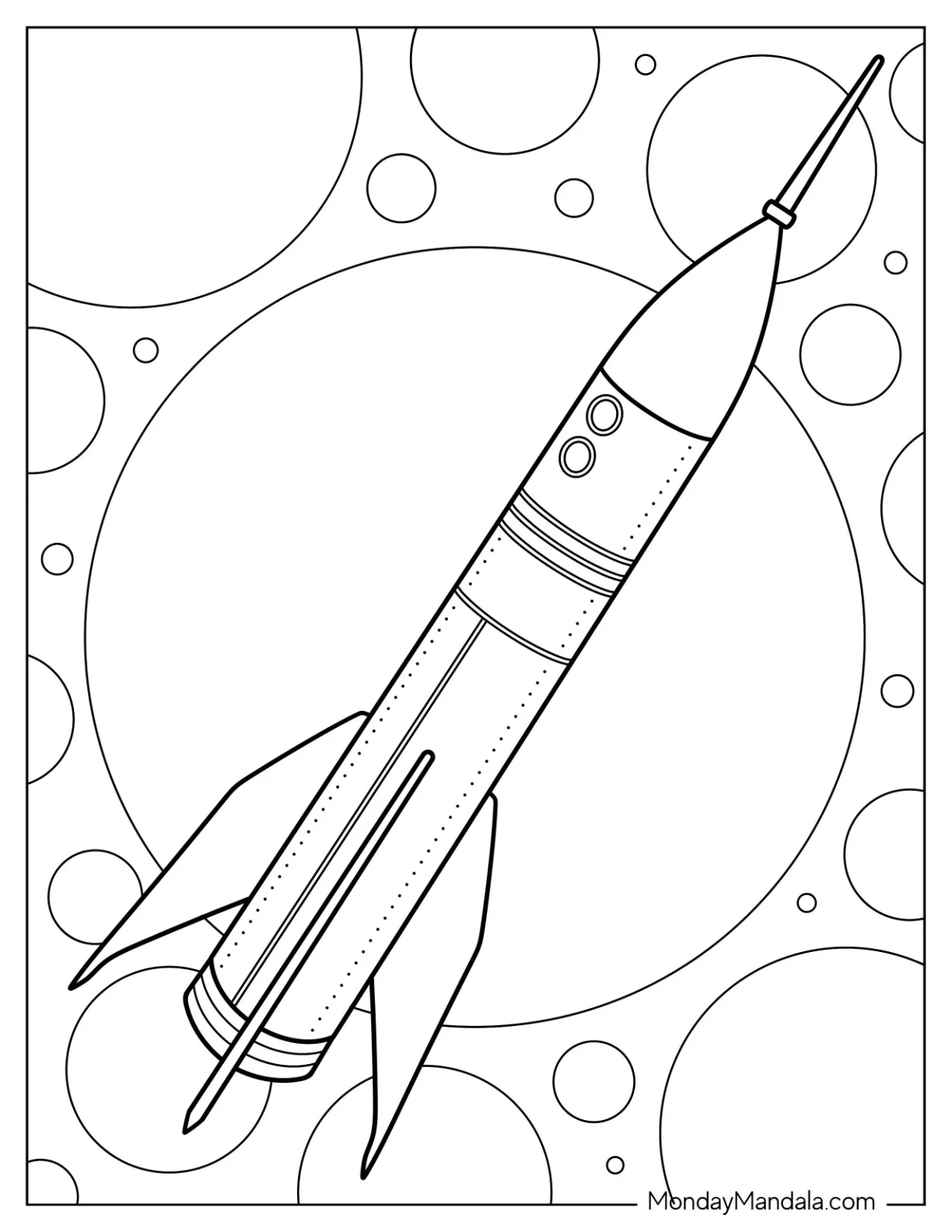 Easy Rocket Coloring Page Ship in Mid Air coloring page — printable line art