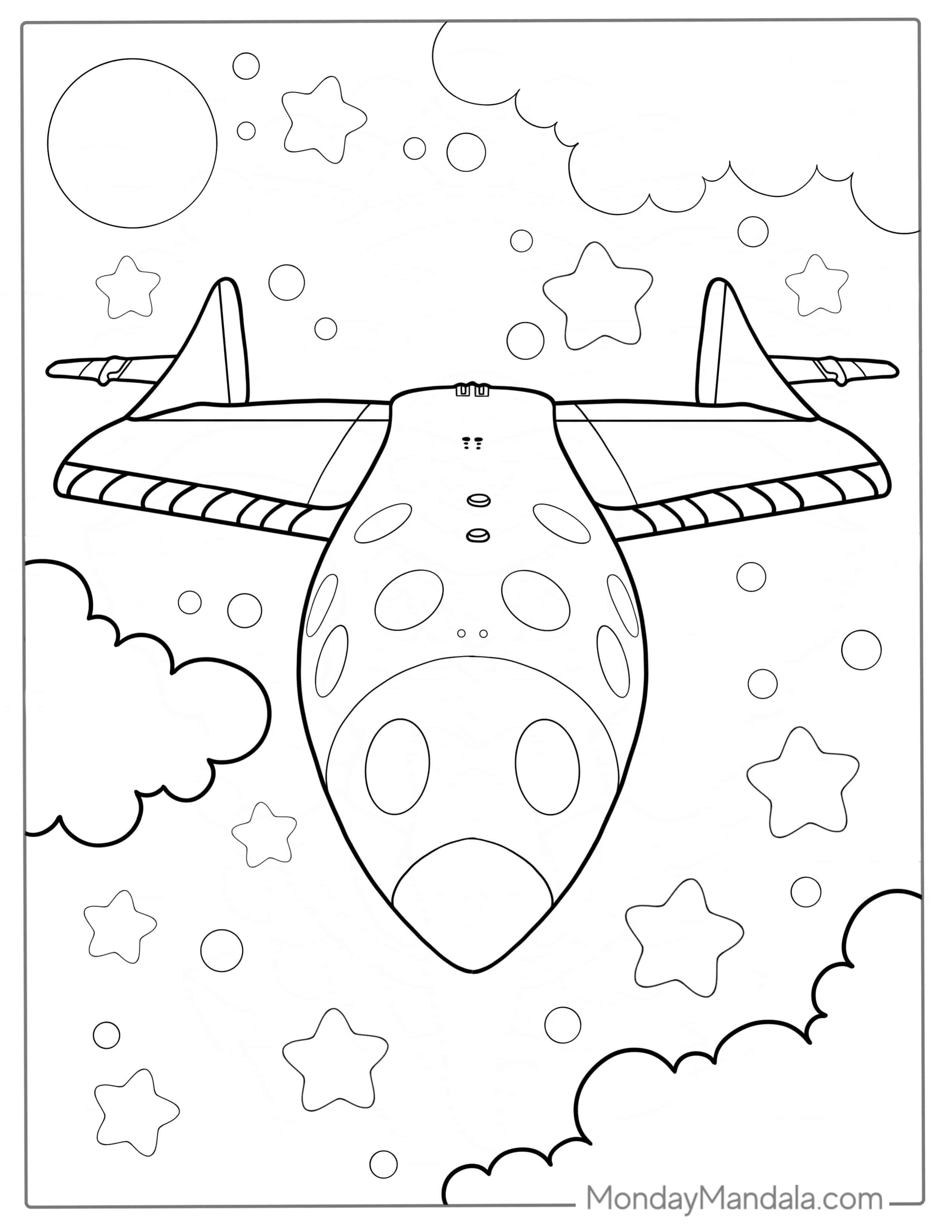 Virgin Galactic Rocket Coloring Page coloring page — printable line art