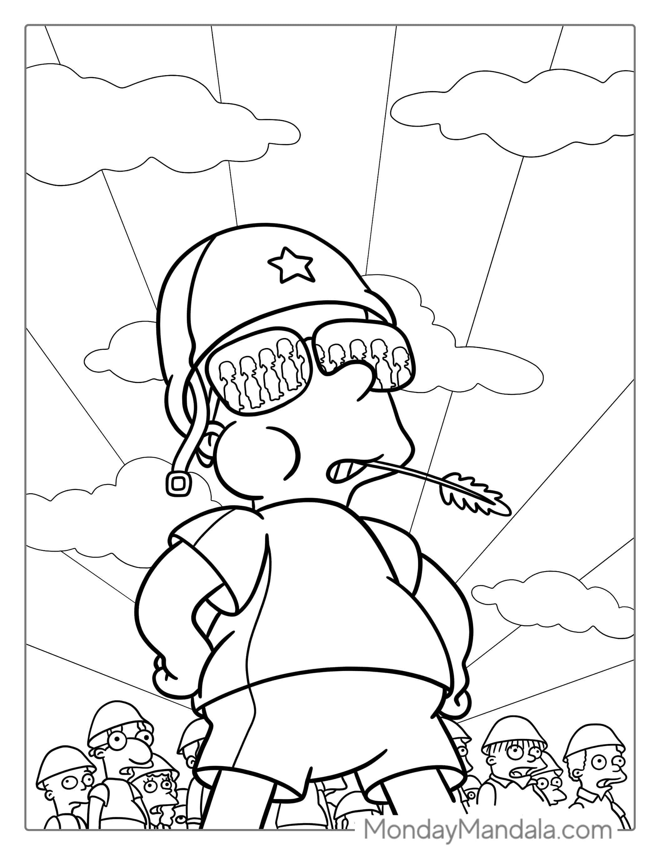 Bart Simpson With Friends Wearing Helmet coloring page