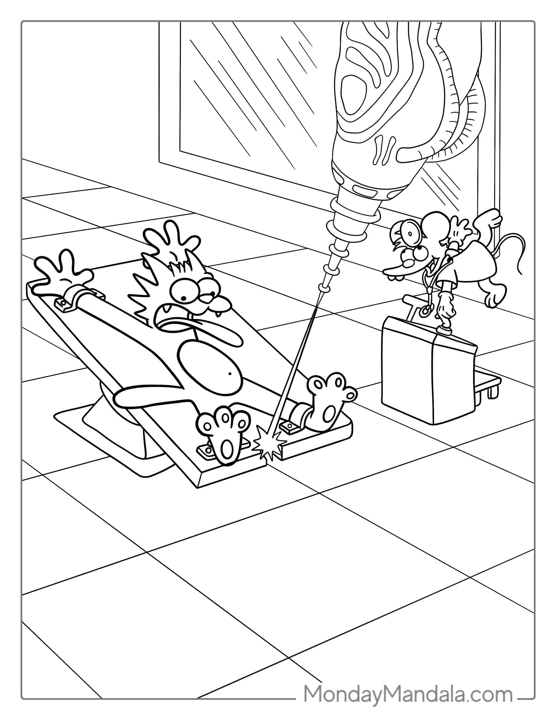 Coloring Page Of Itchy And Scratchy_ coloring page