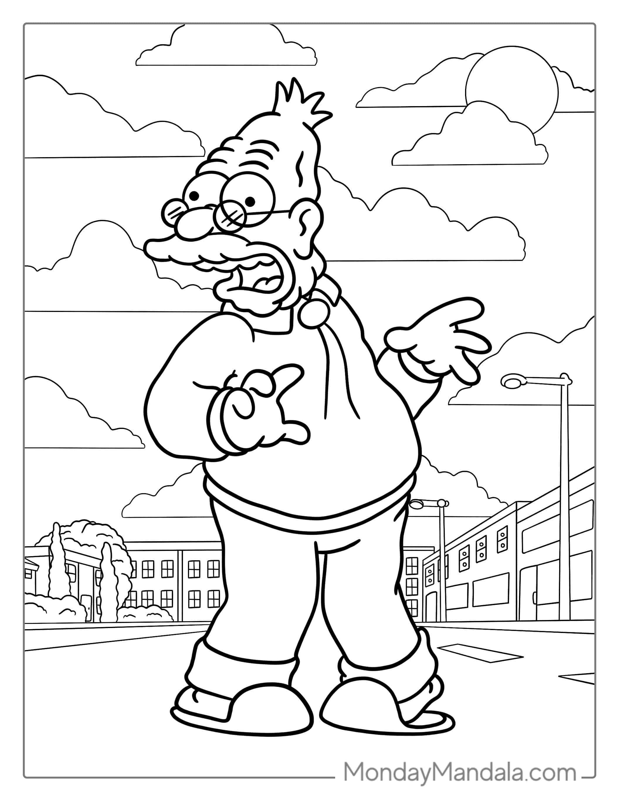 Grandpa Simpson Coloring Page coloring page