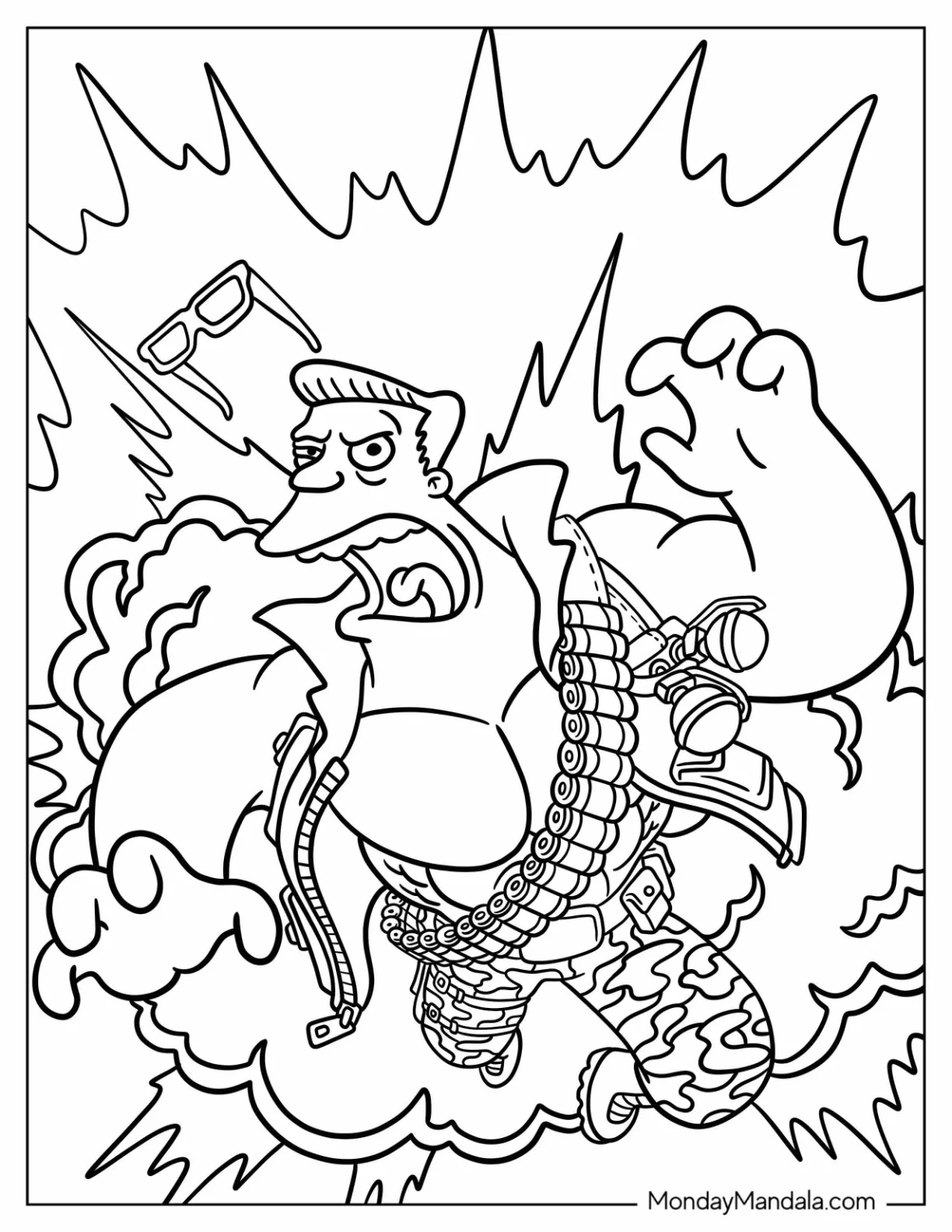 Simpsons Coloring Pages Of Action Movie McBain coloring page