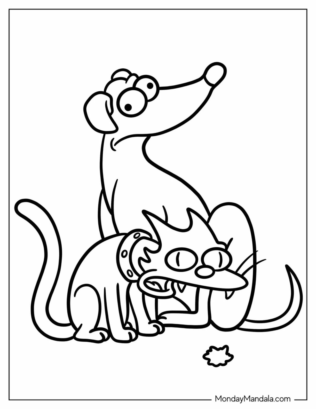Simpsons Coloring Pages Of Cute Santa s Little Helper And Snowball For Kids coloring page — printable line art