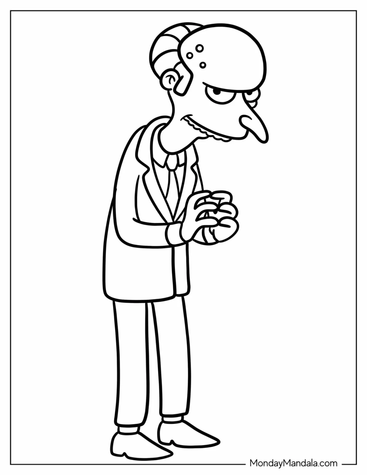 Simpsons Coloring Pages Of Evil Mr Burns For Kids coloring page