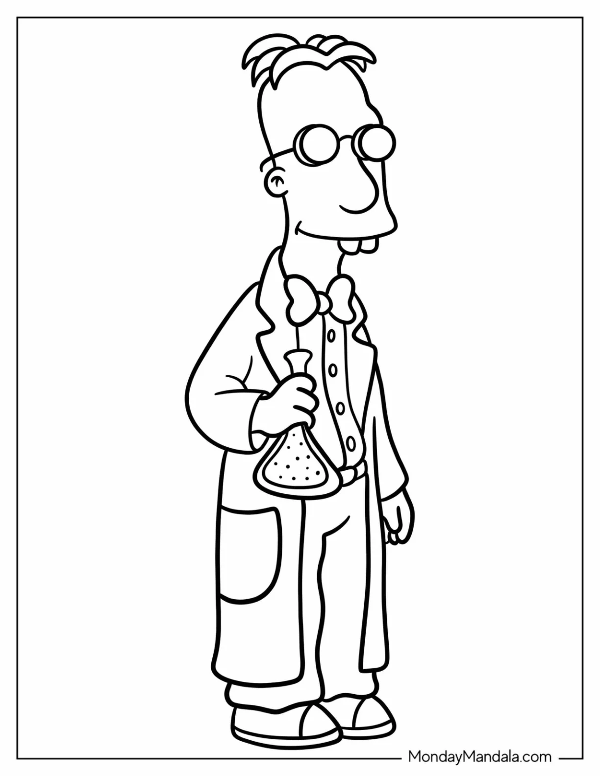 Simpsons Coloring Pages Of Simple Professor Frink For Kids coloring page