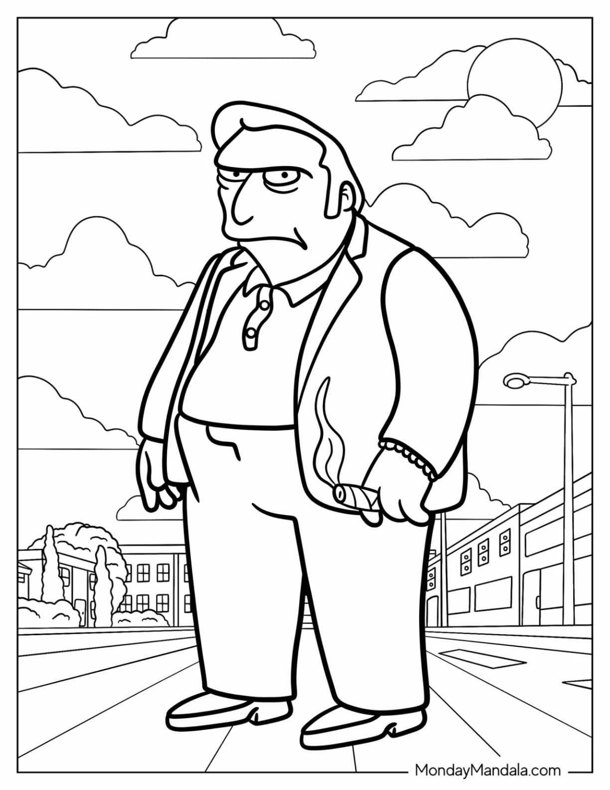 Simpsons Coloring Pages Of  Simpsons Fat Tony coloring page