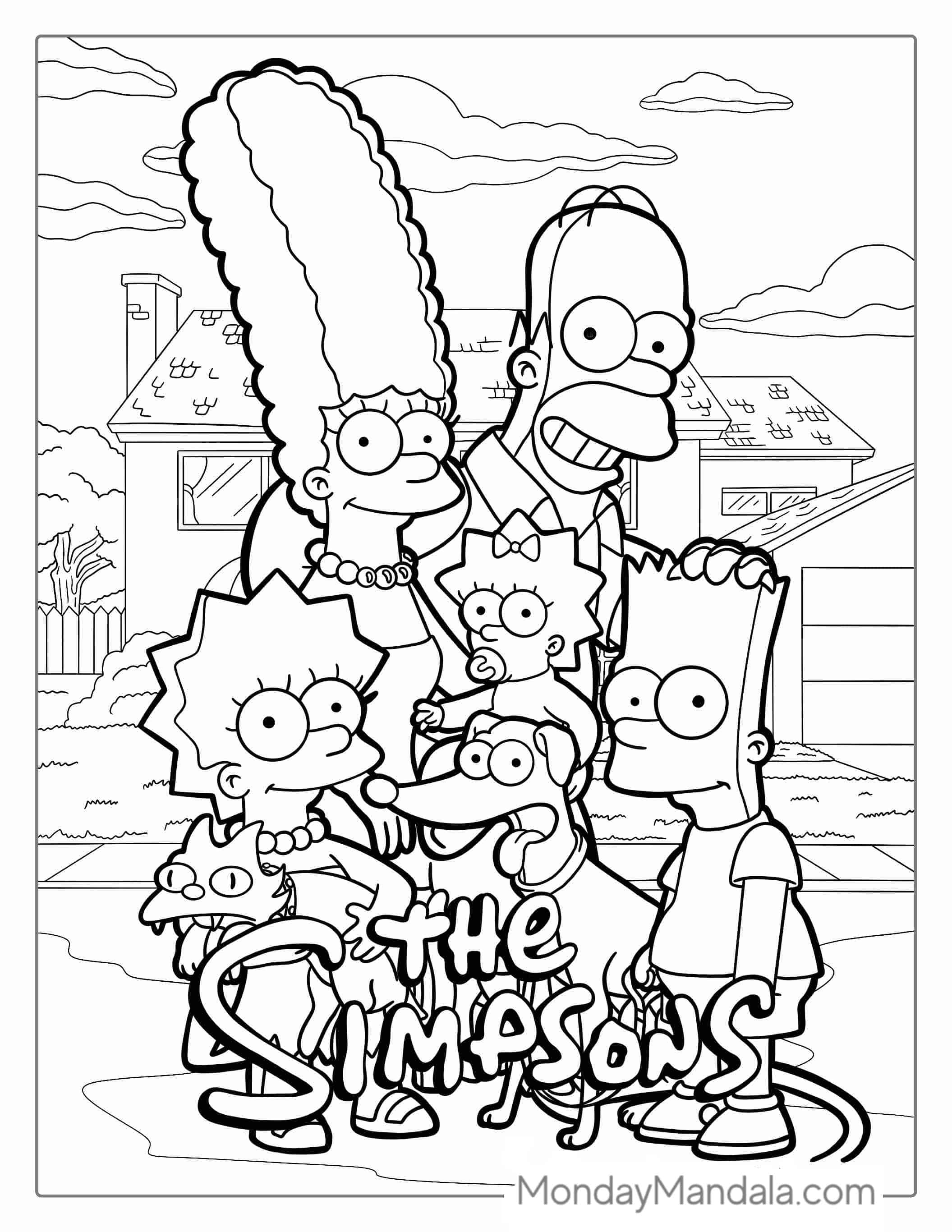 The Simpsons Family Coloring Page coloring page