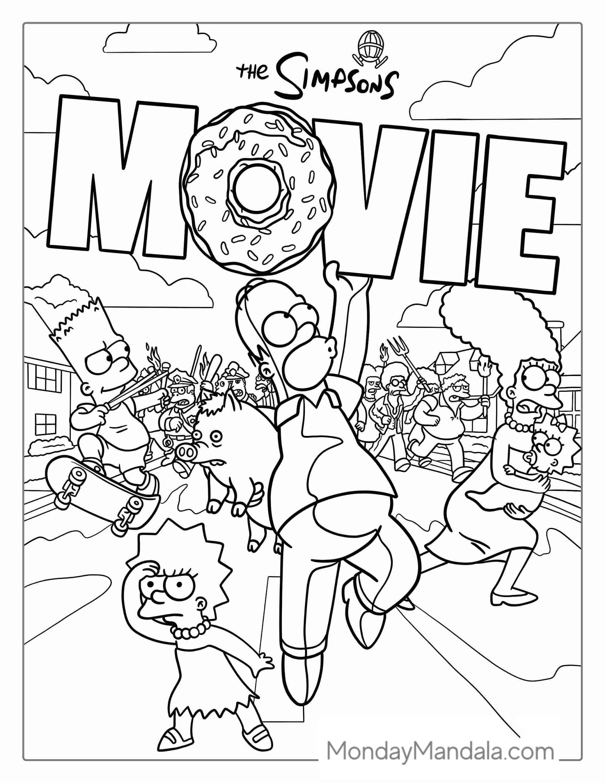 The Simpsons Movie Poster Coloring Sheet coloring page
