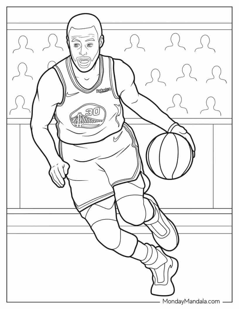 Easy Coloring Sheet Of Stephen Curry coloring page
