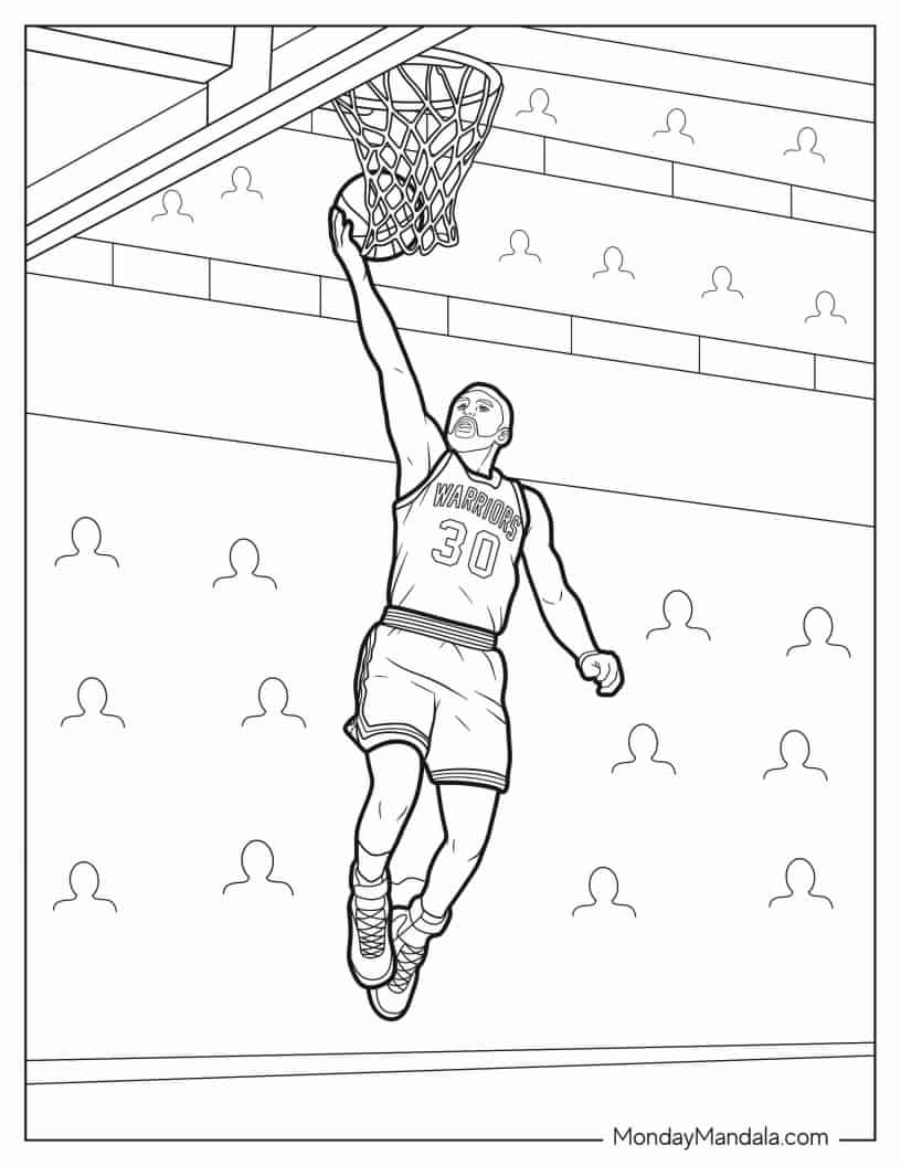 Stephen Curry Doing Lay-Up coloring page