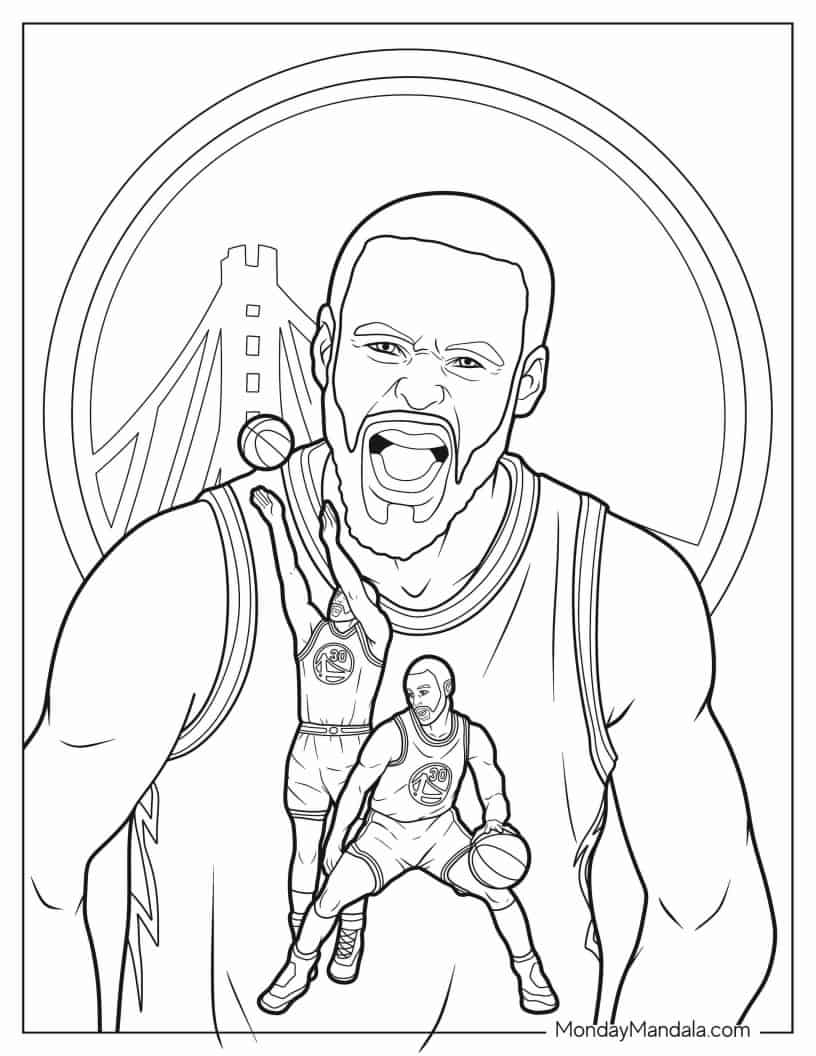 Stephen Curry Golden State Warriors Poster coloring page