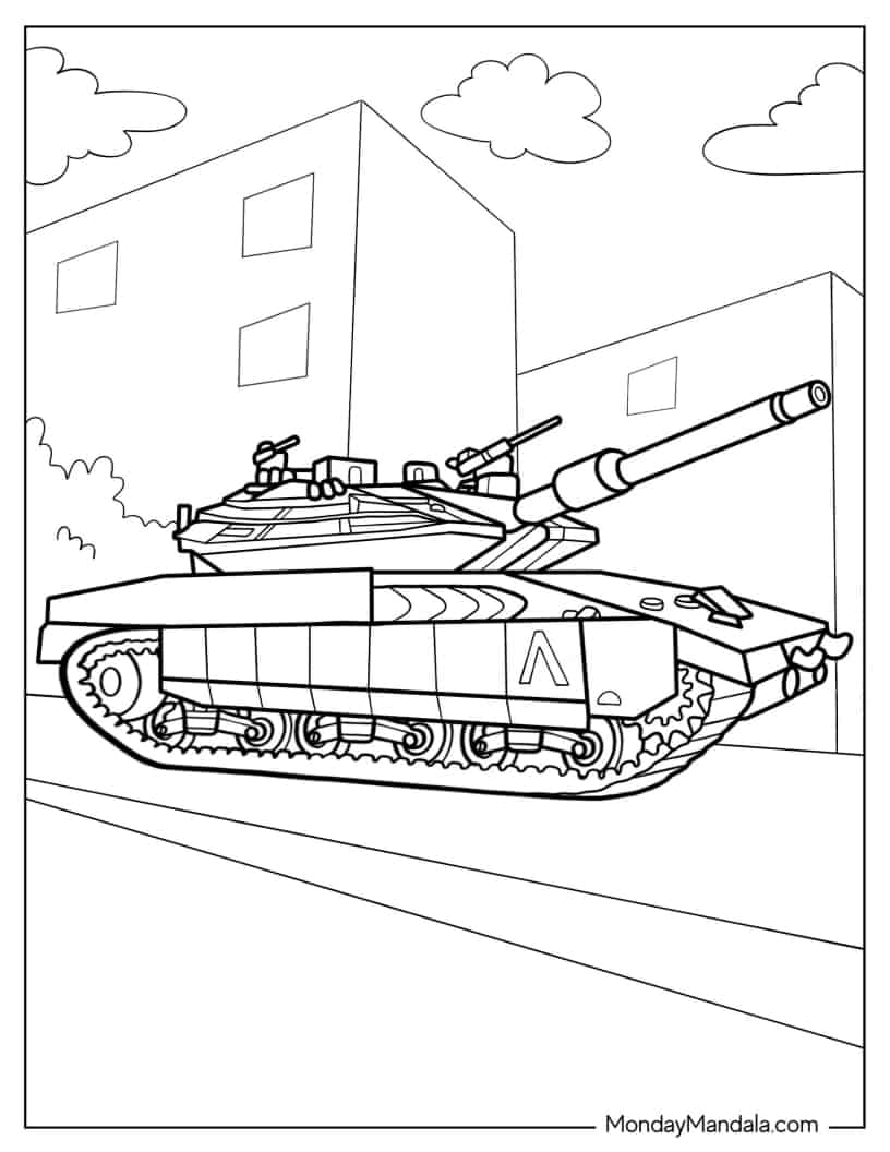 Intricate Merkava Mk4 Israel Tank to Color coloring page