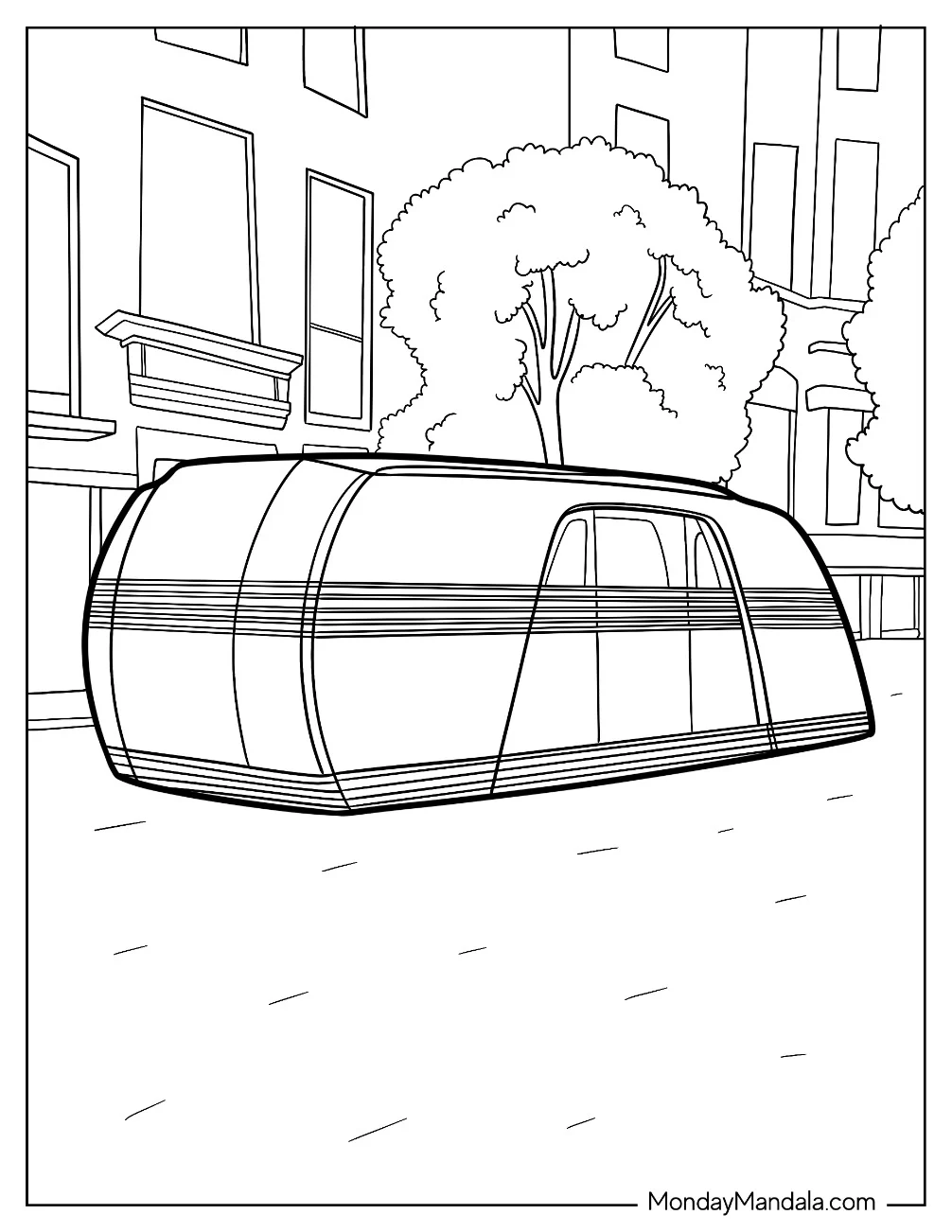 Cool Tesla Coloring Page Robovan For Kids coloring page — printable line art