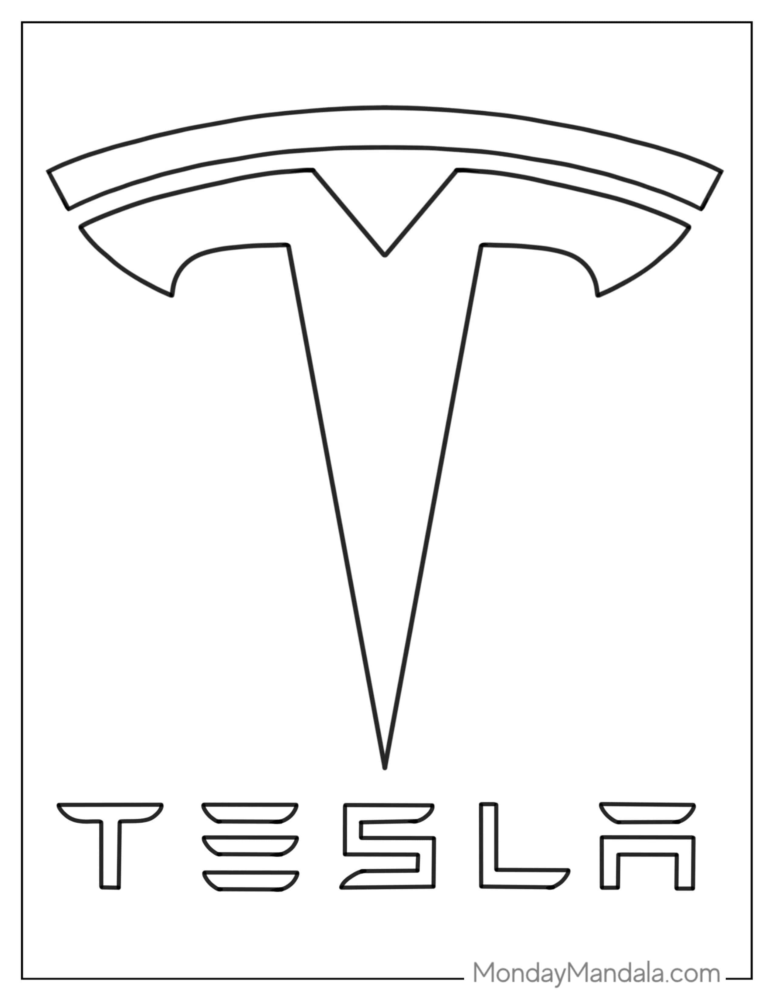 Tesla Logo Coloring Sheet coloring page