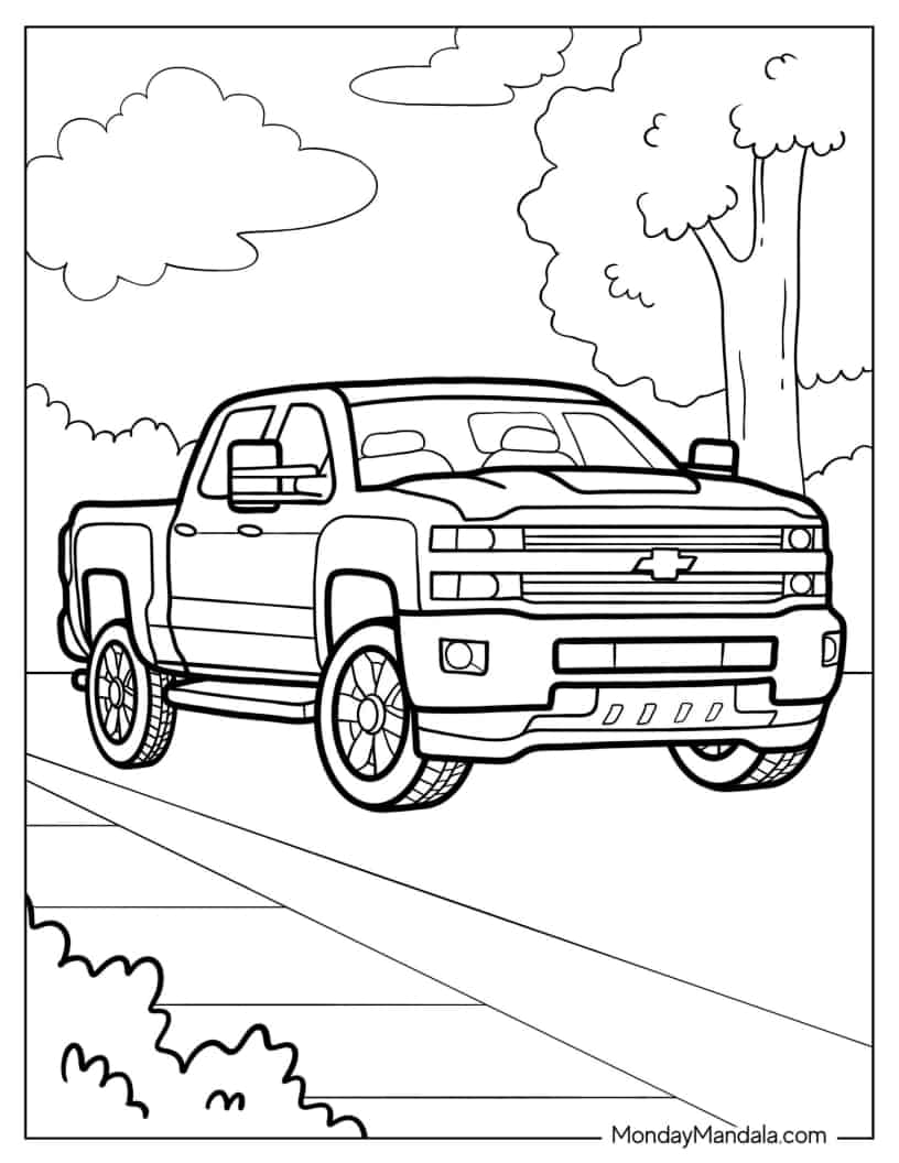 Chevy Pickup Truck Coloring Page coloring page