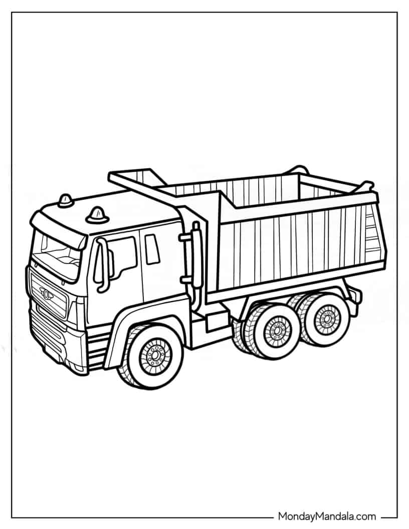 Coloring Page Of a Dump Truck coloring page