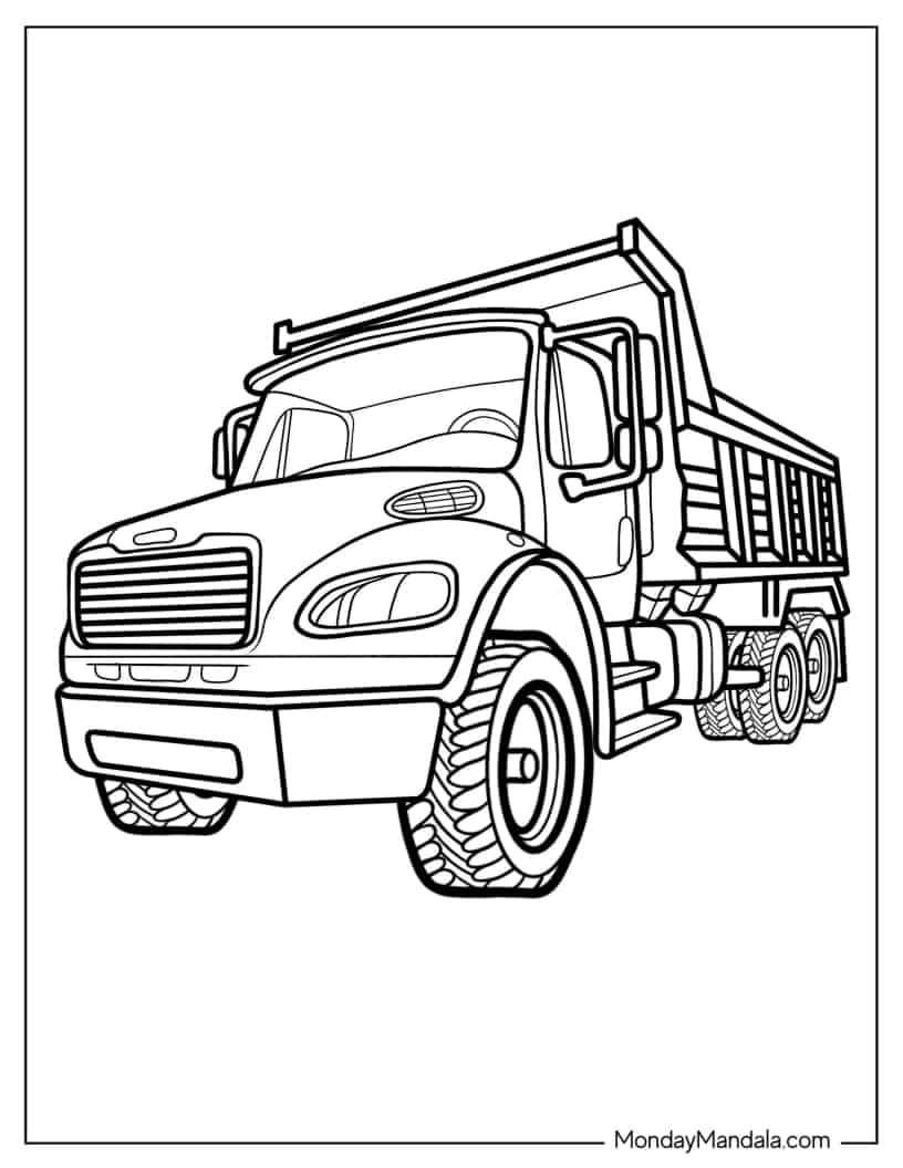 Dump Truck To Color coloring page