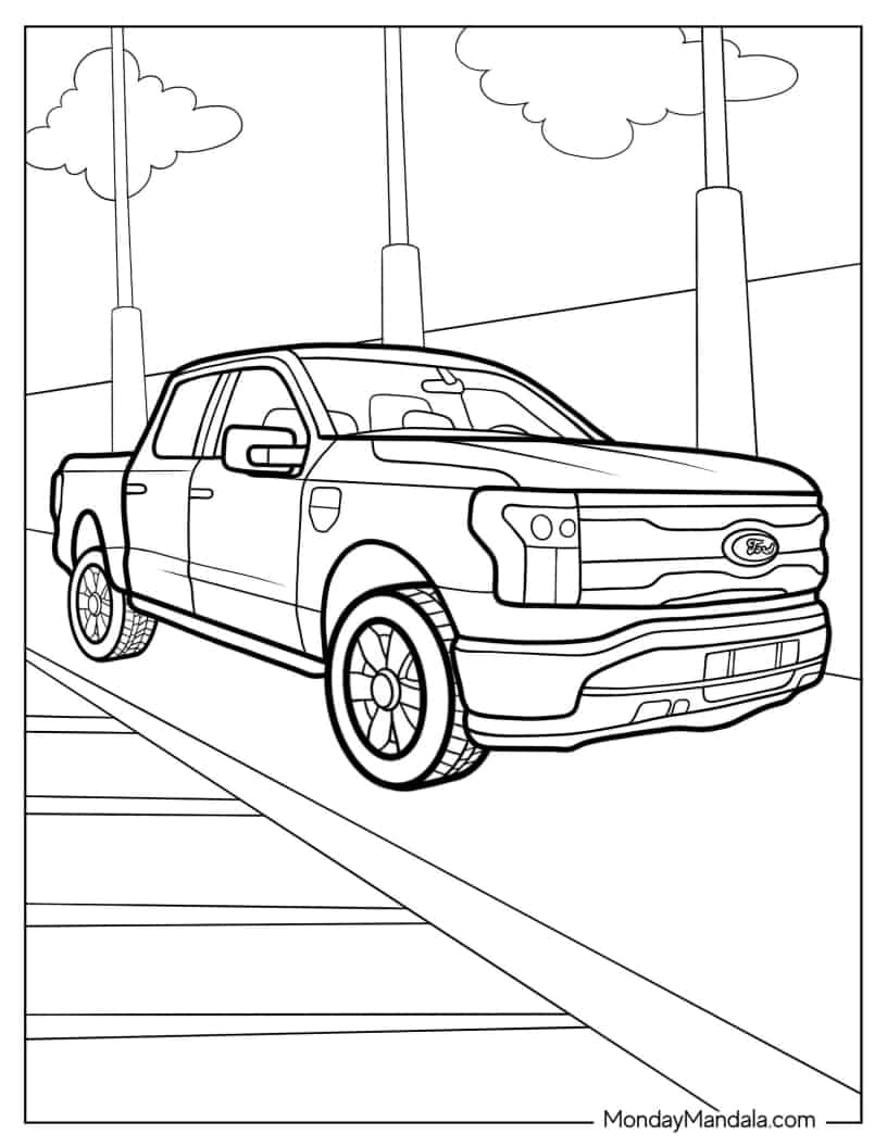 Ford F150 Truck Coloring Sheet coloring page