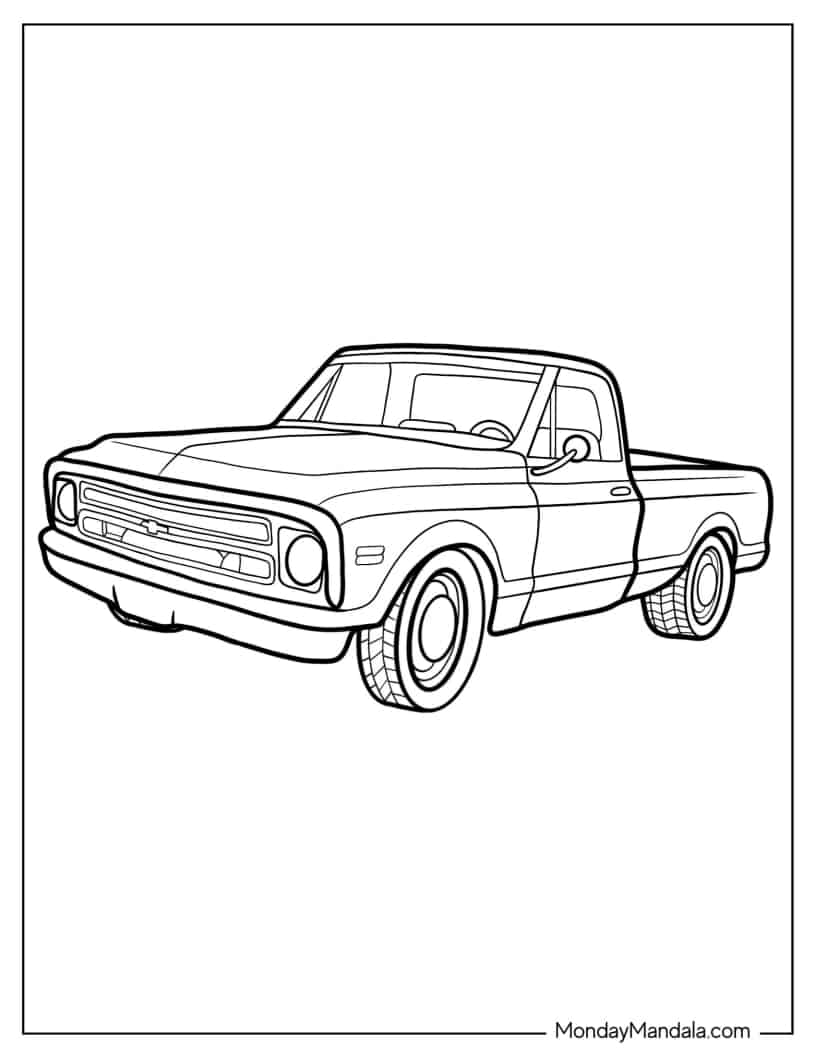 Old Chevrolet Truck To Color coloring page
