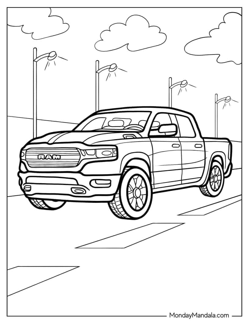 RAM Truck Coloring Page coloring page