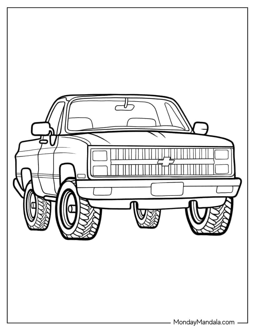 Vintage Chevy Pickup Truck coloring page
