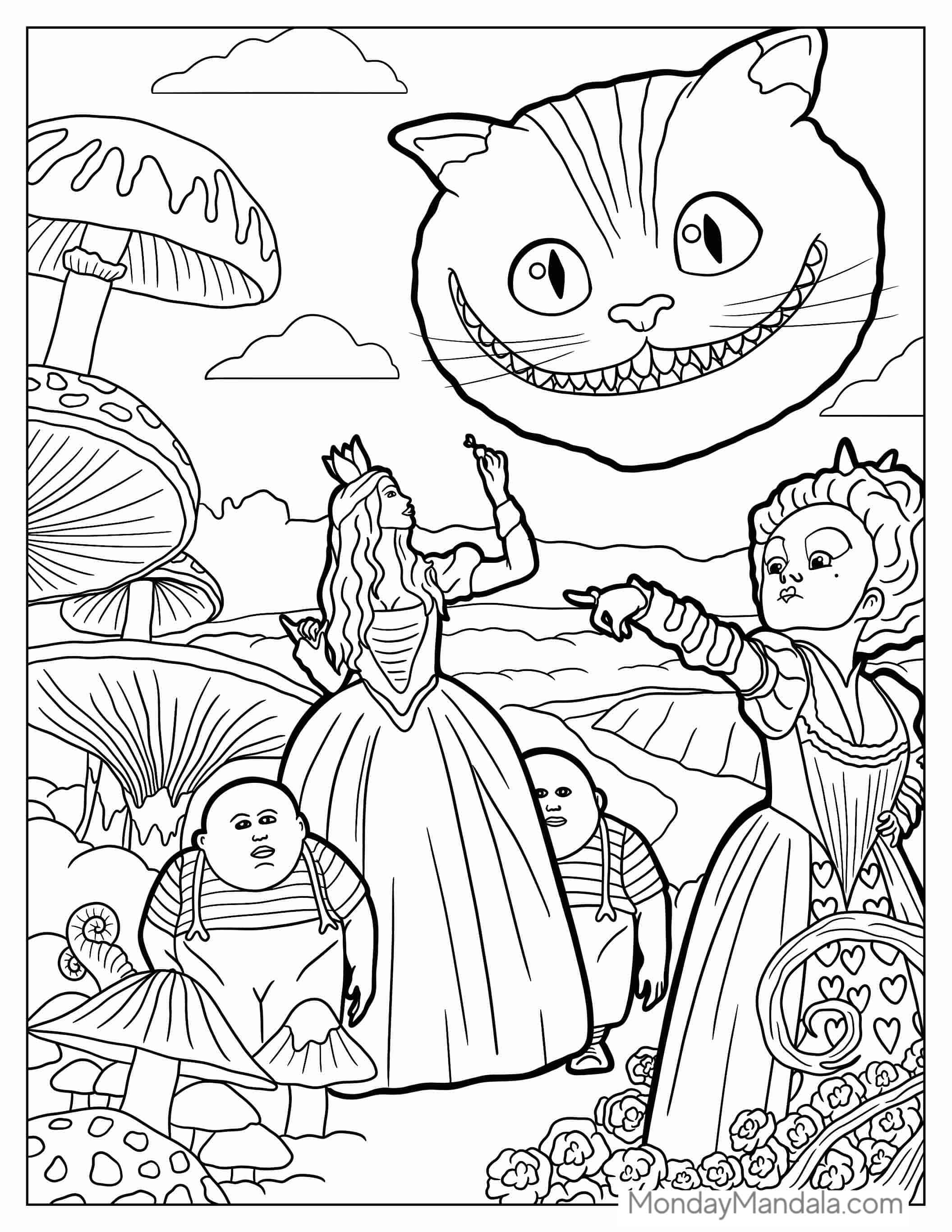 Alice In Wonderland Movie Coloring Page coloring page
