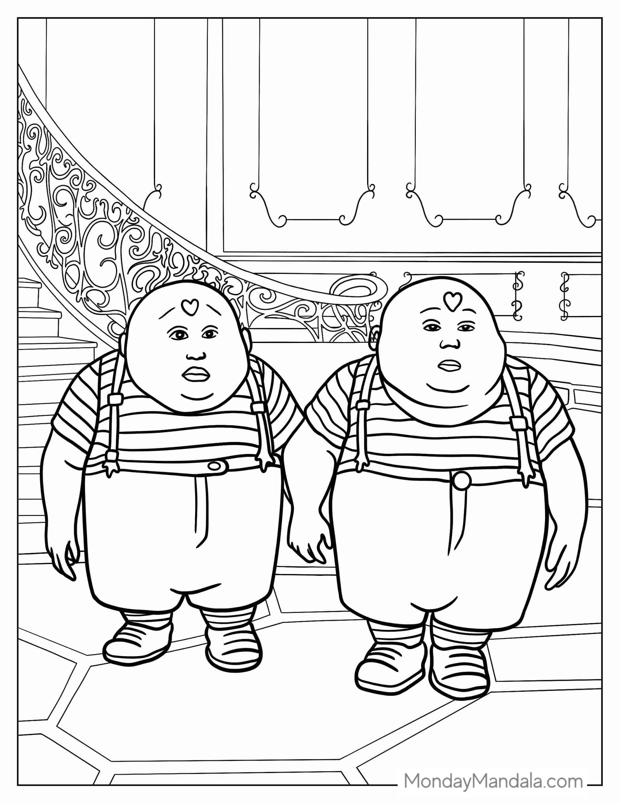 Coloring Page Of Tweedledum Chracters coloring page