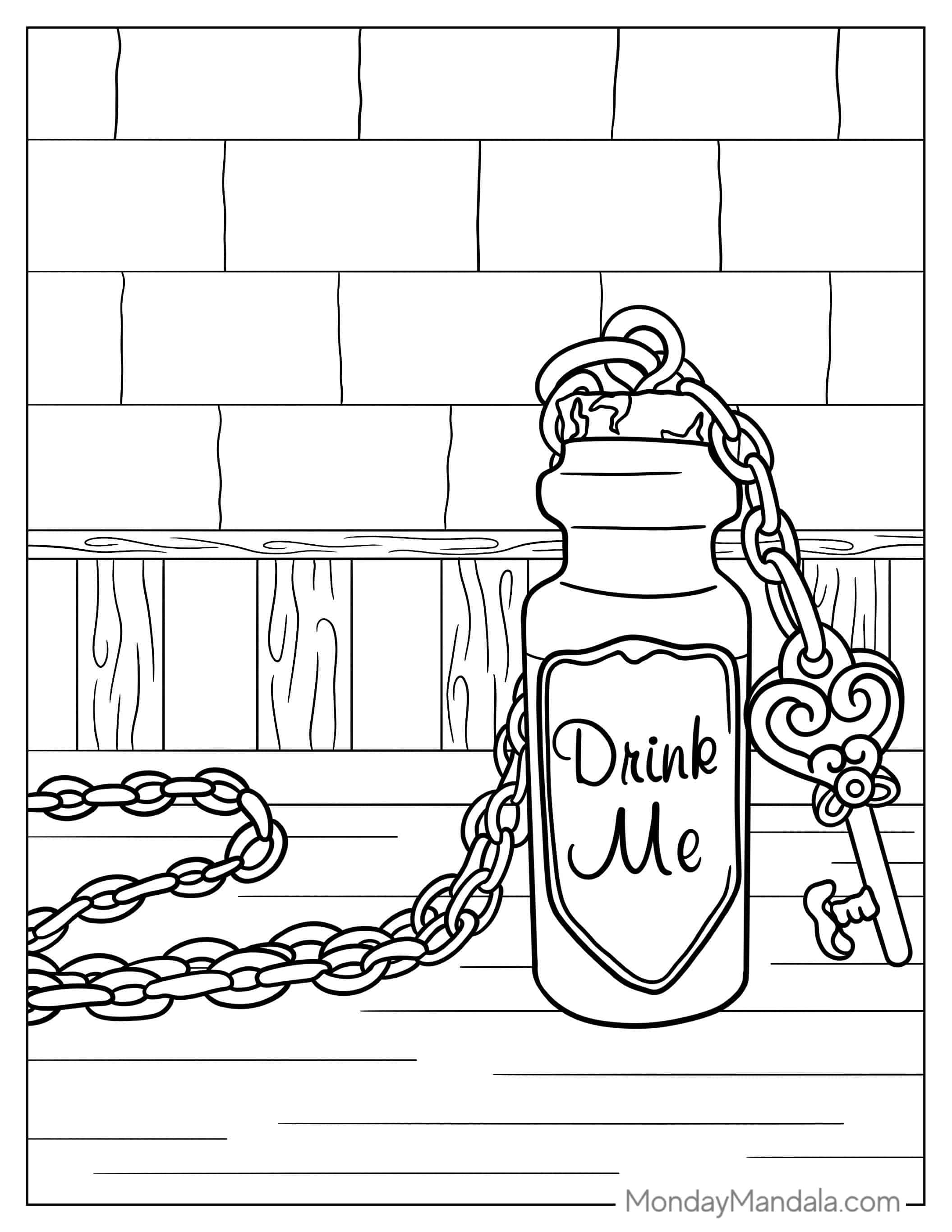Potion From Alice In Wonderland To Color coloring page