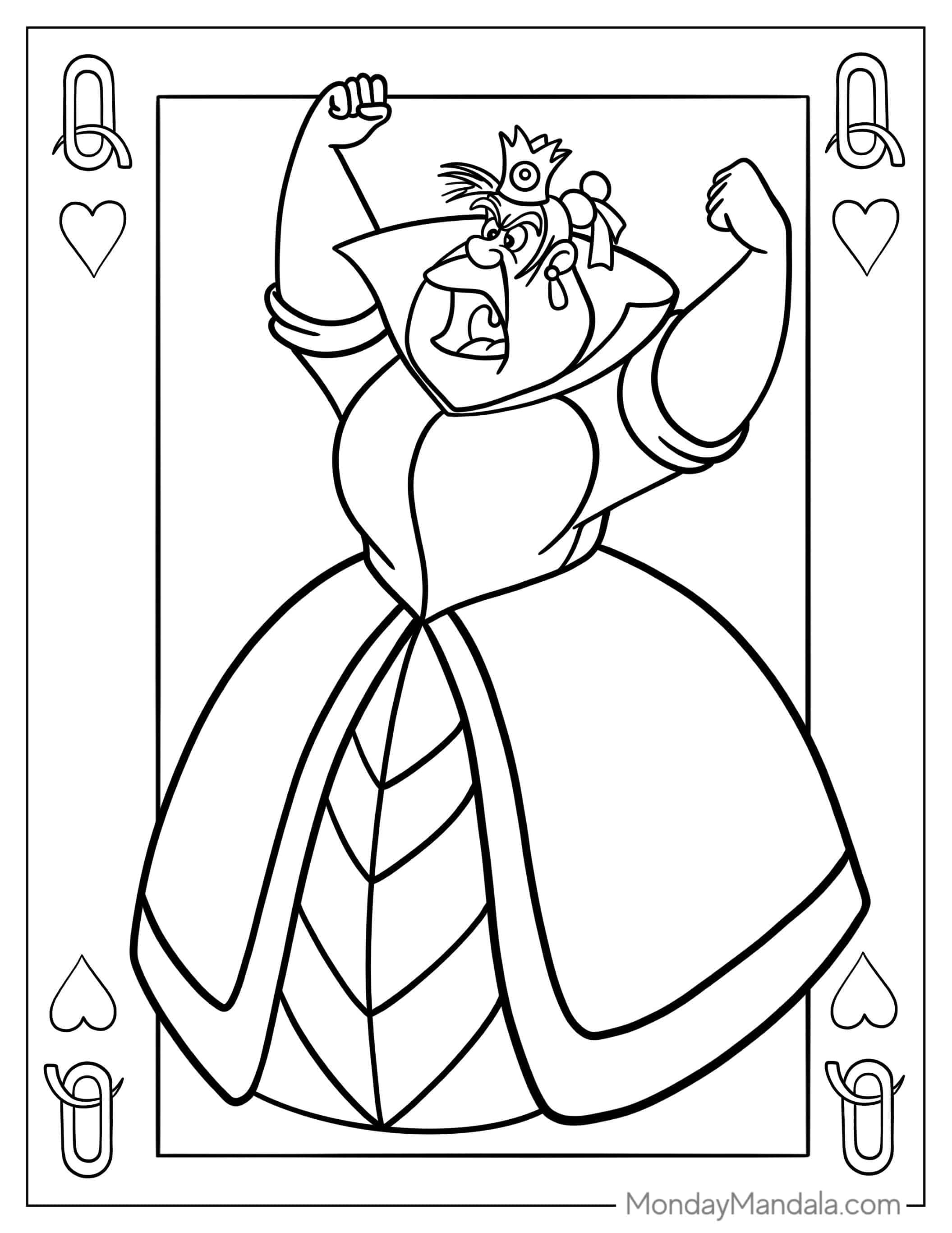 Red Queen From Alice In Wonderland coloring page
