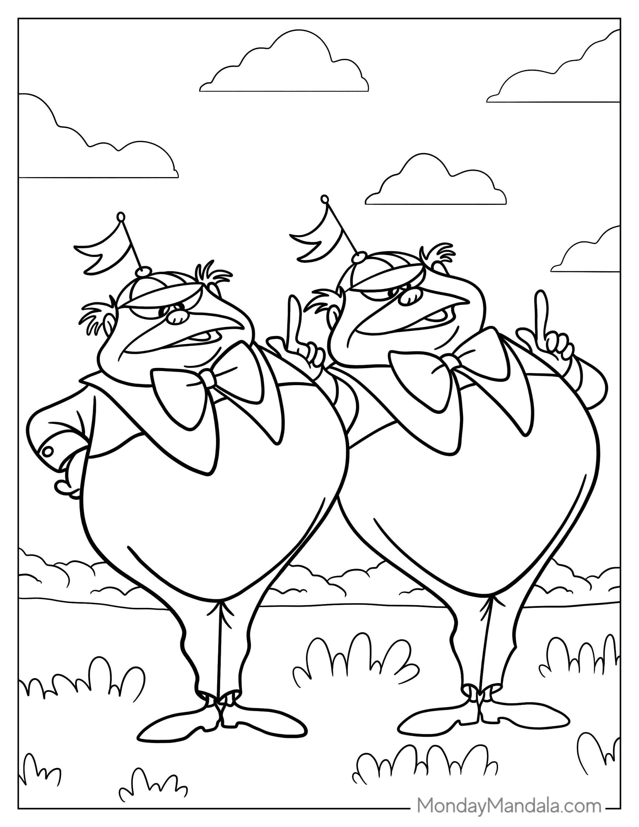 Tweedledum Characters From Alice In Wonderland coloring page