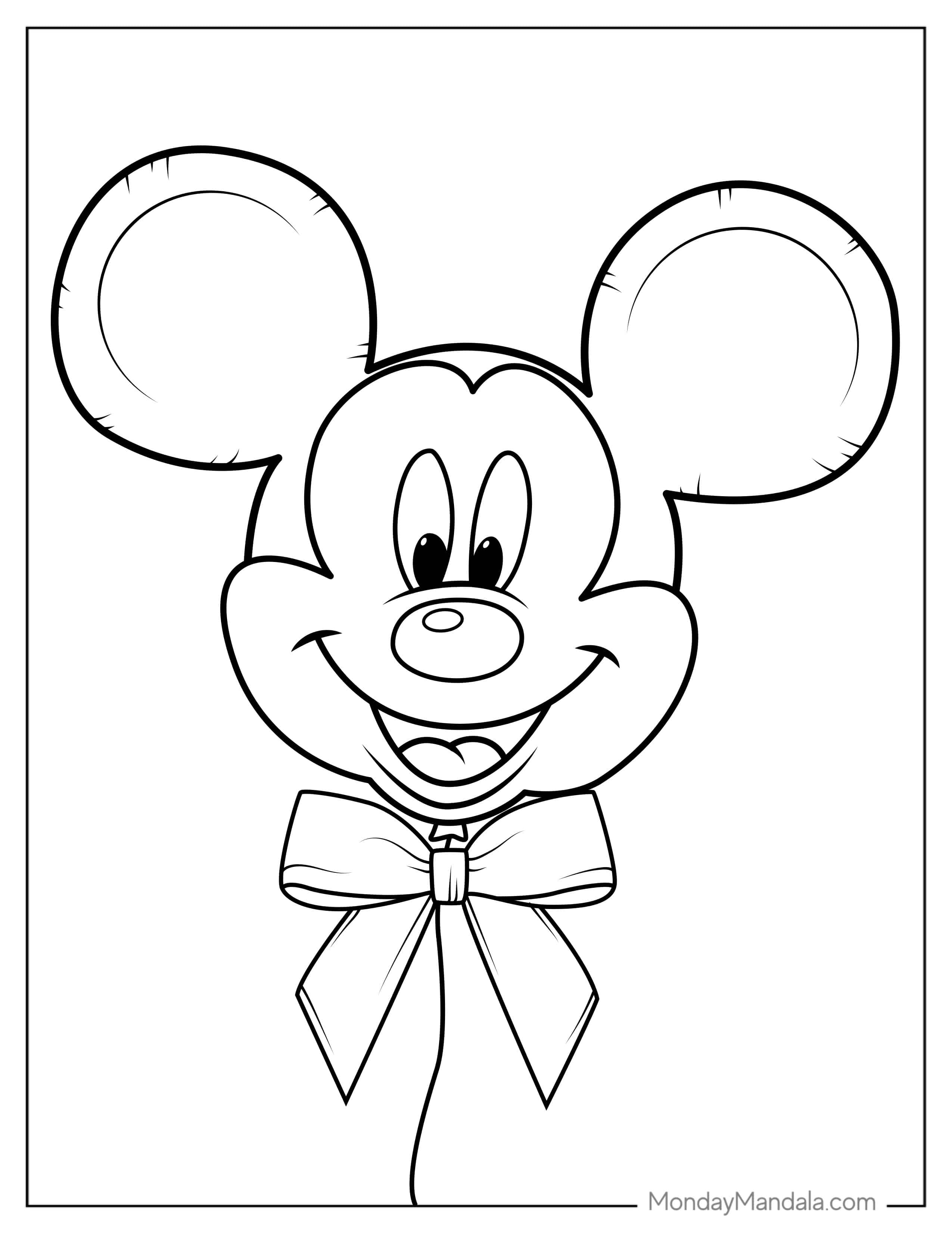 Mickey Mouse Balloon Coloring Page coloring page
