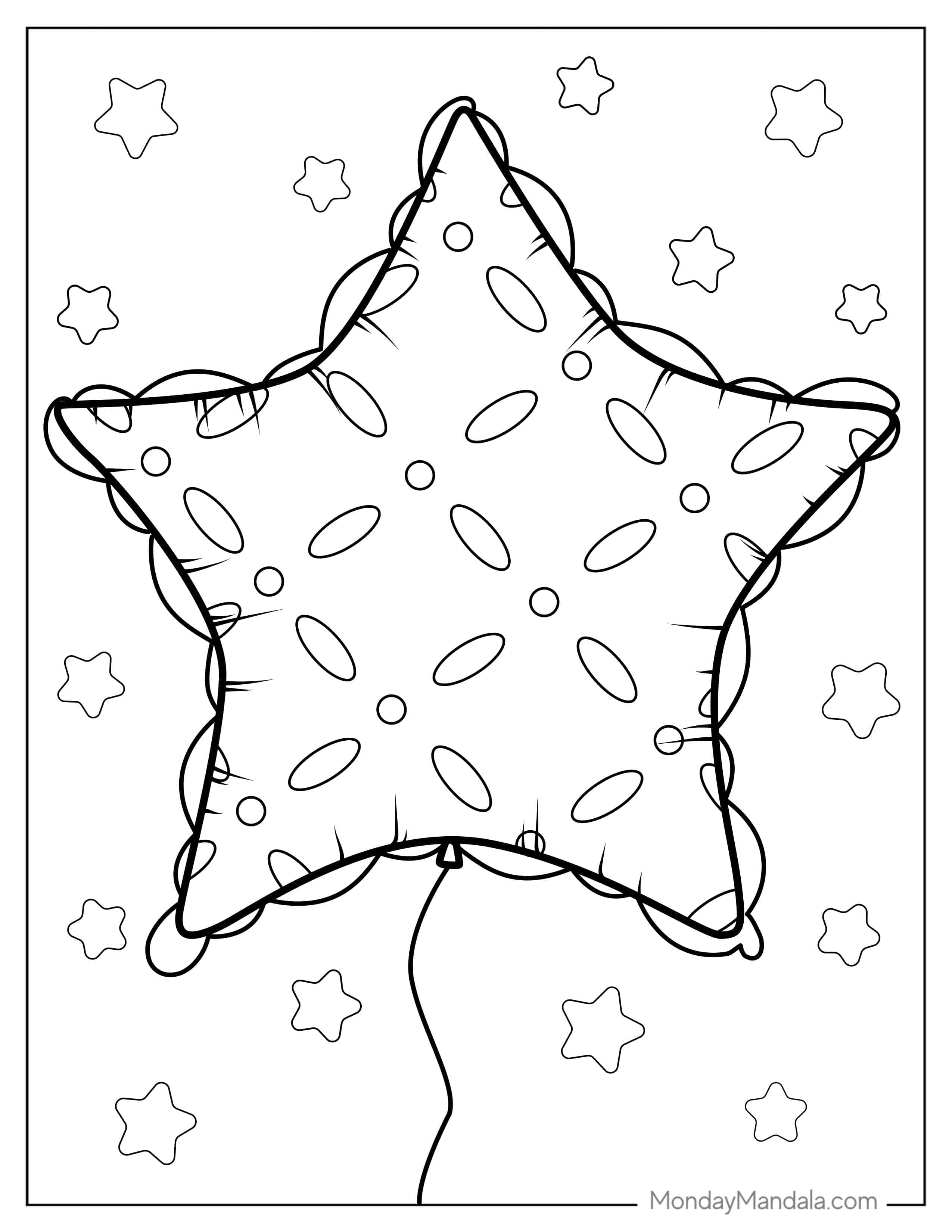 Star Shaped Balloon Coloring Page coloring page