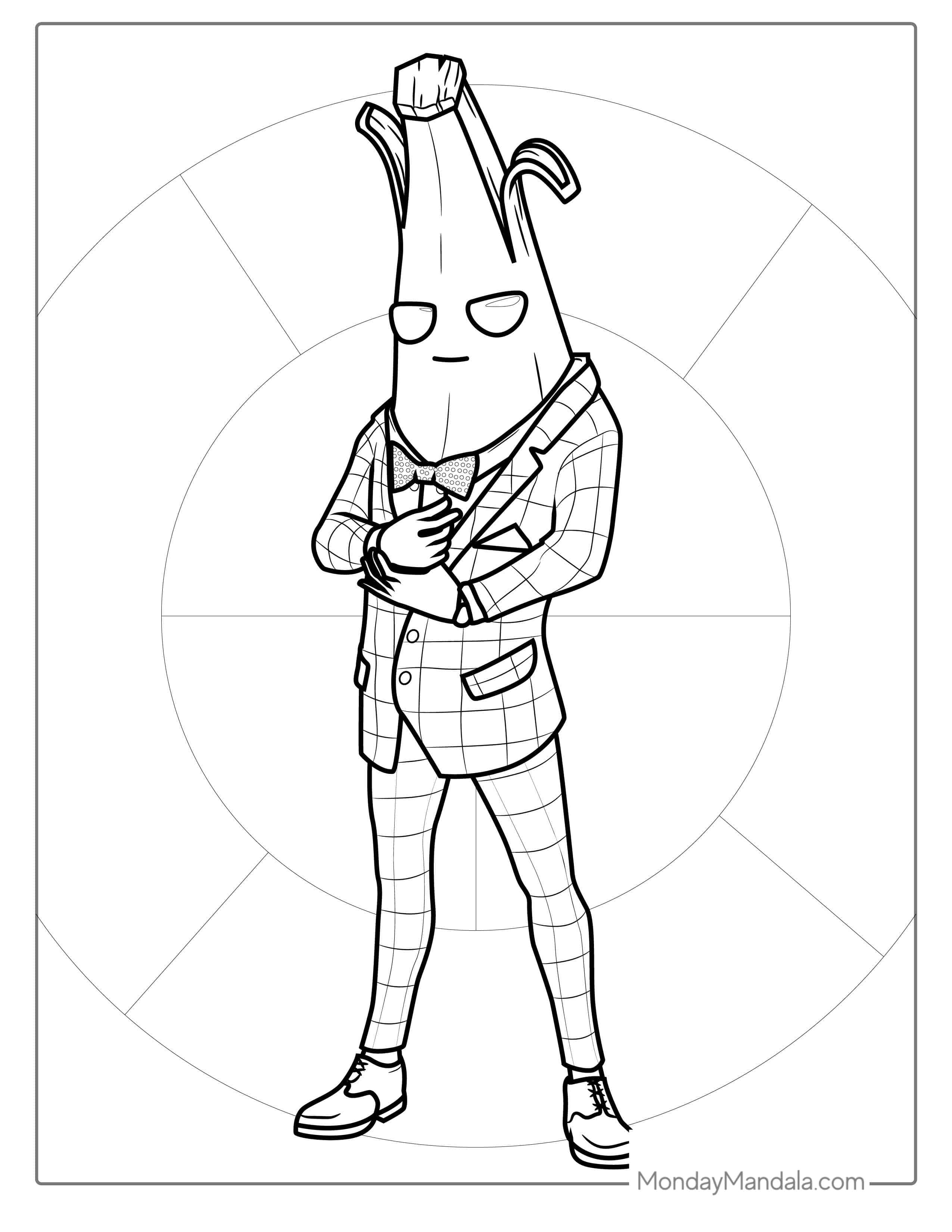 Fortnite Banana Wearing Suit Coloring Page coloring page
