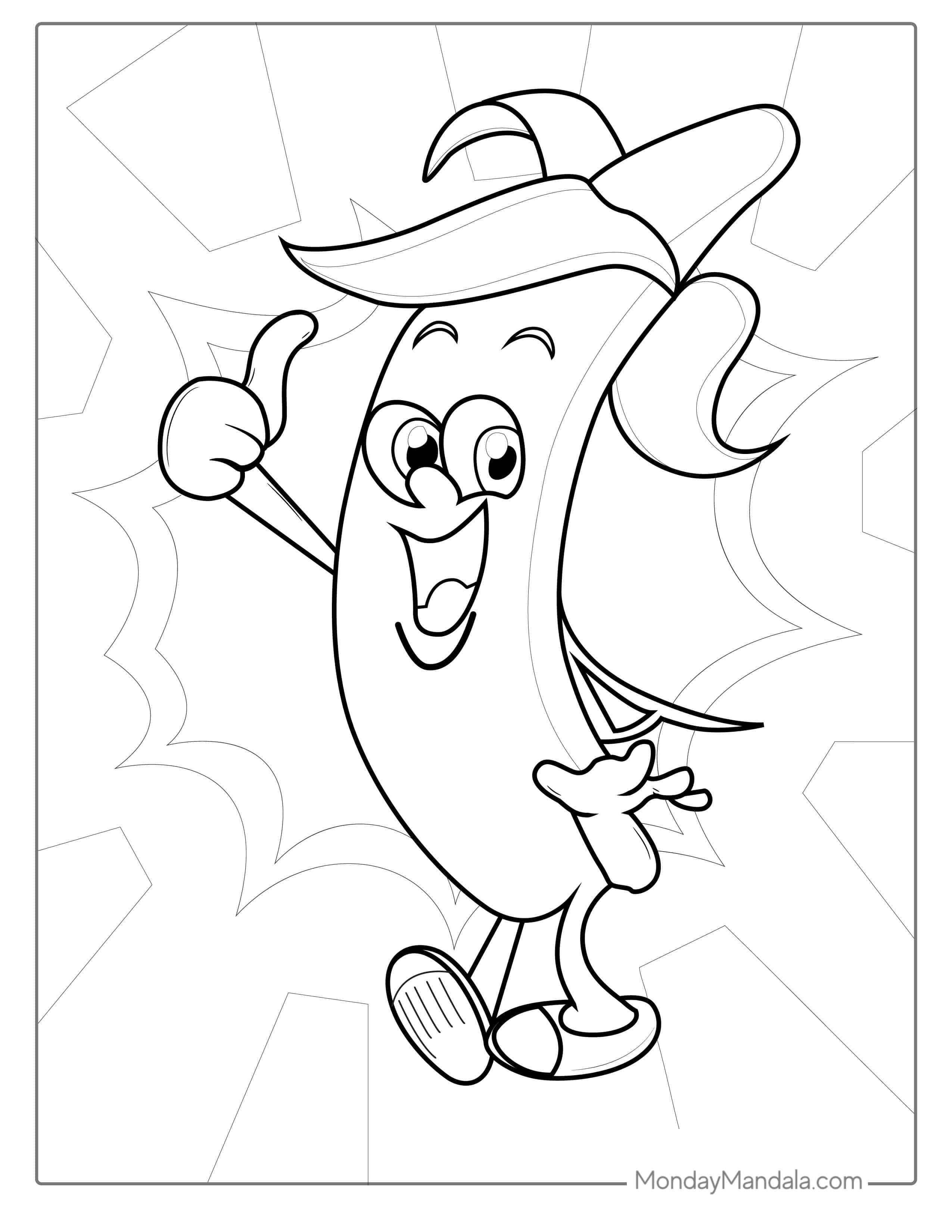 Happy Dancing Banana Coloring Sheet coloring page — printable line art