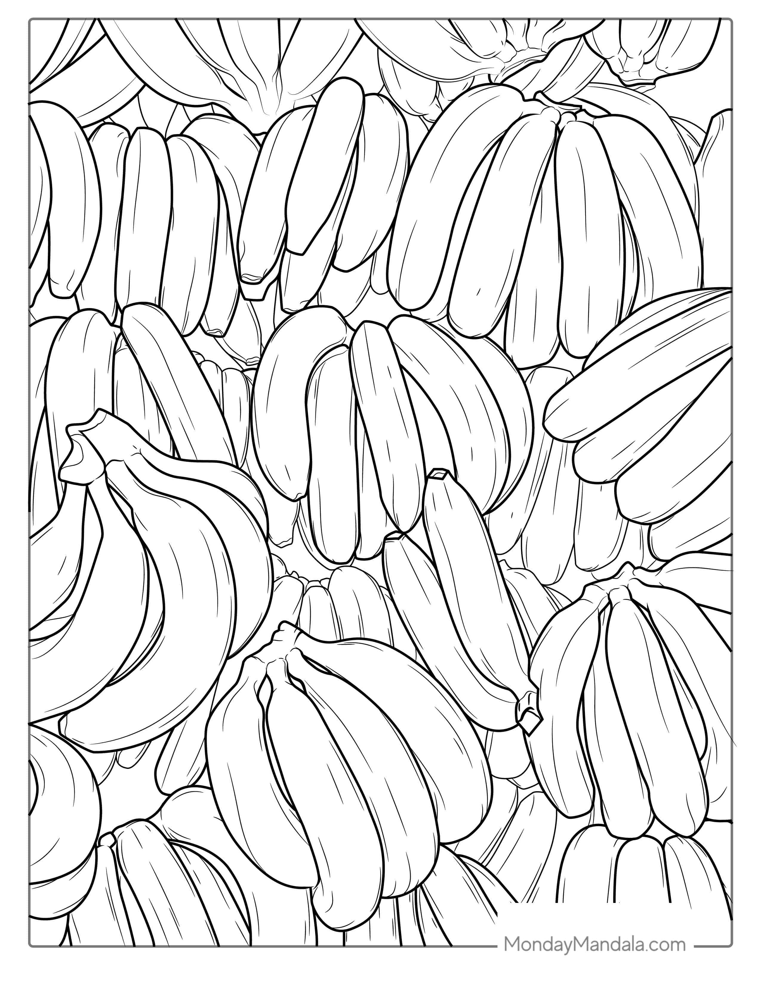 Multiple Bunches Of Bananas Coloring Pages coloring page