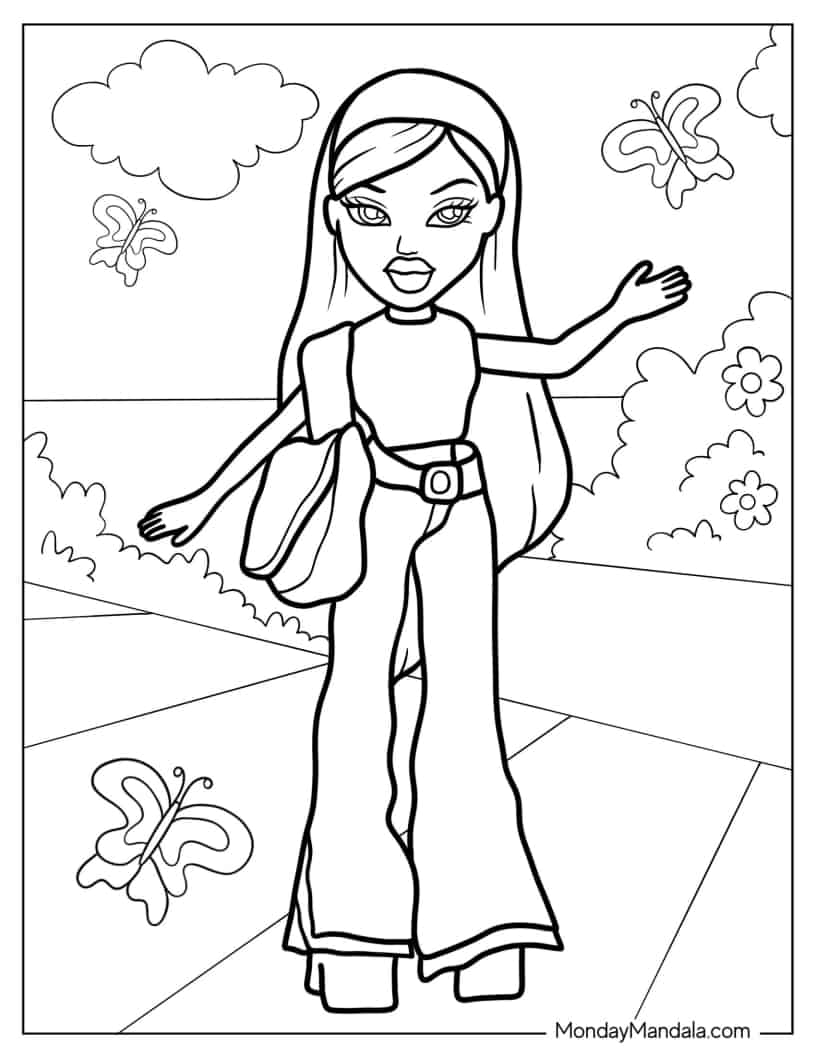 Cloe In the Garden Coloring Sheet coloring page — printable line art