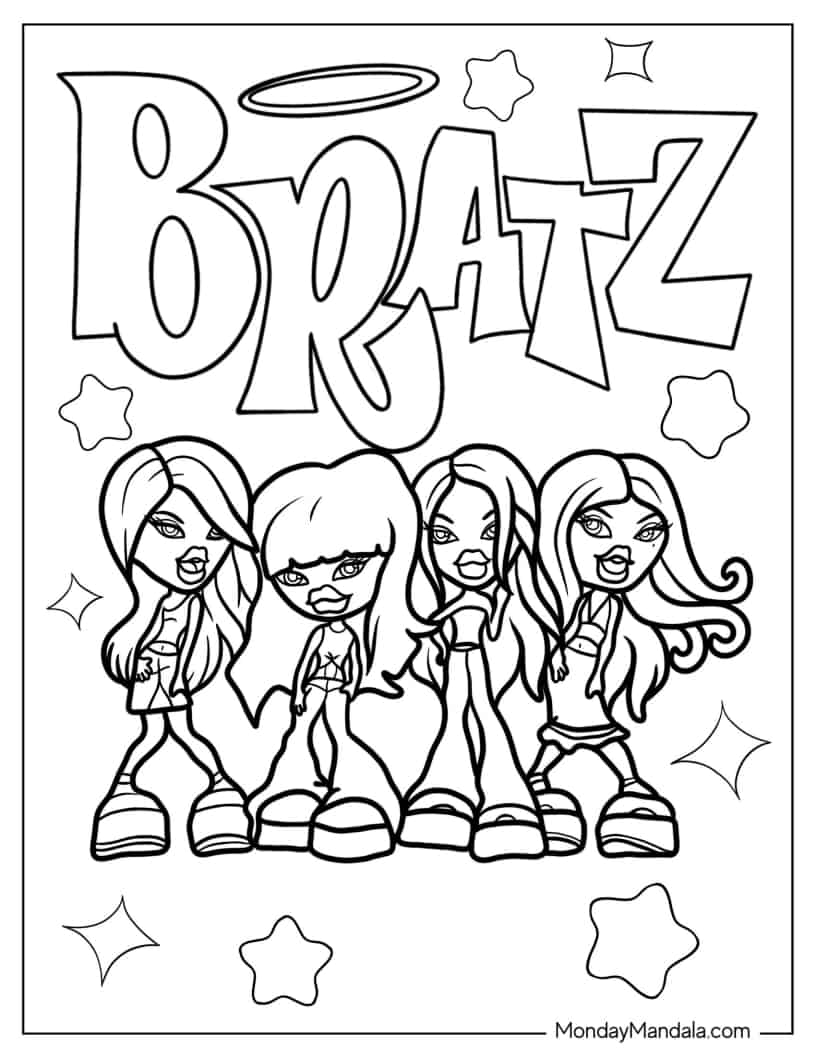 Coloring Page Of Bratz Poster coloring page — printable line art
