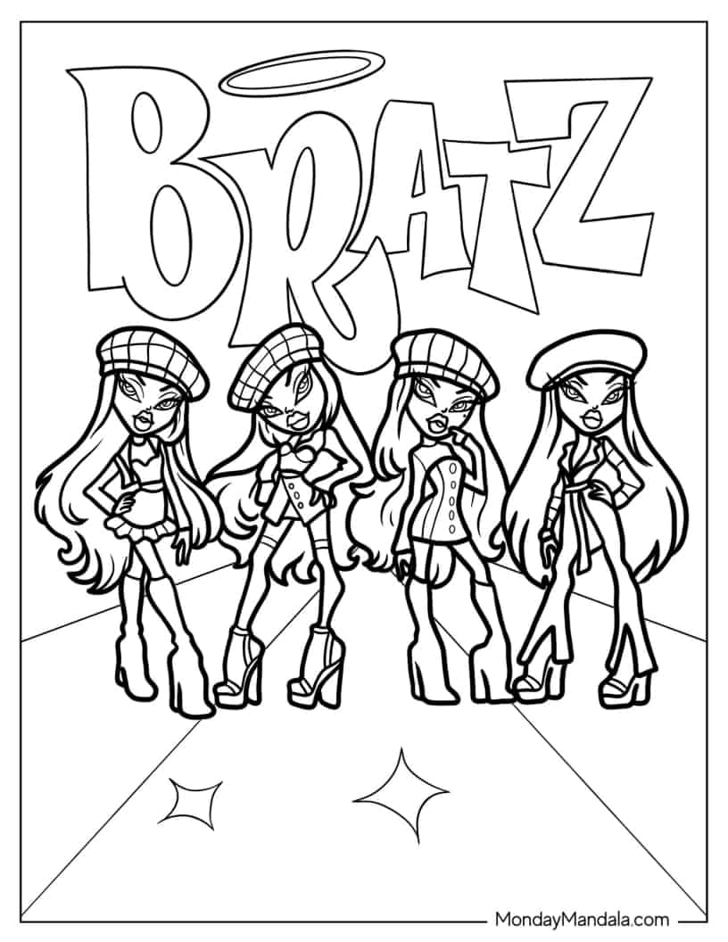 Detailed Bratz Coloring Page coloring page