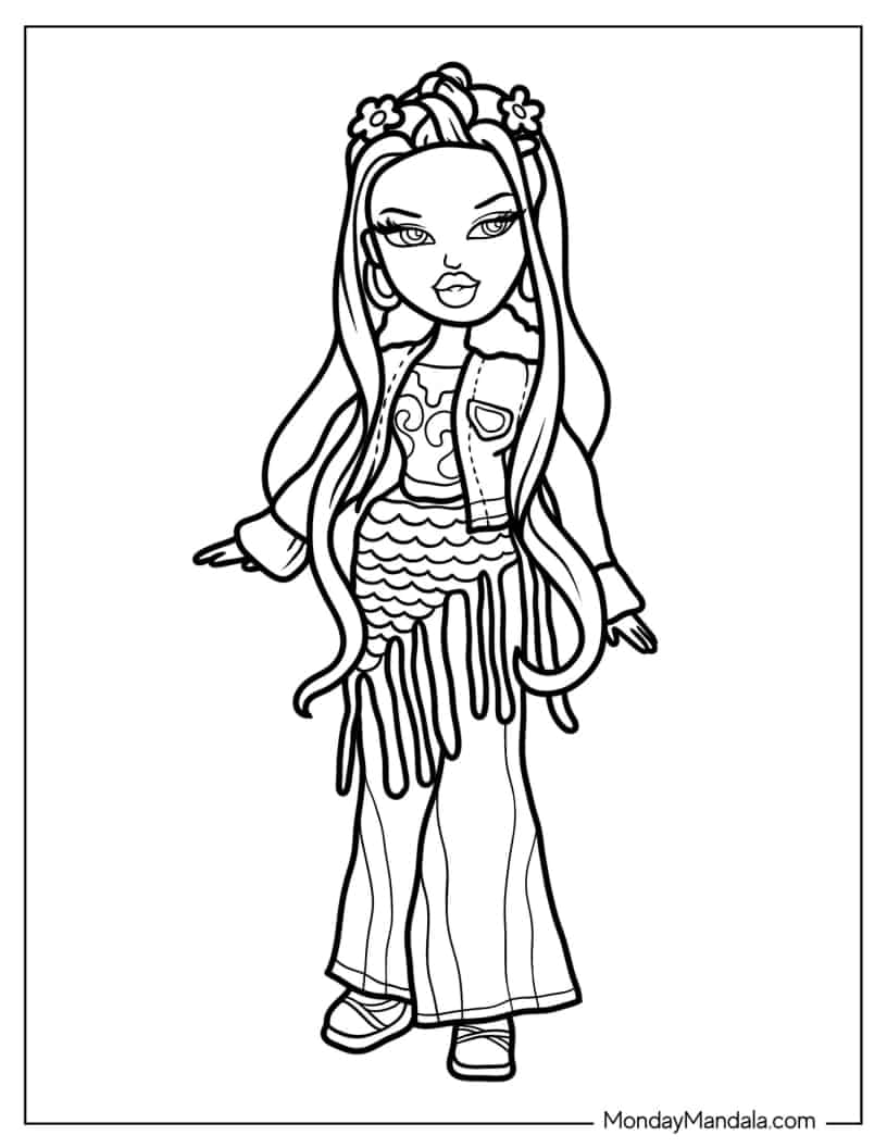 Hippie Yasmin Bratz Coloring In coloring page