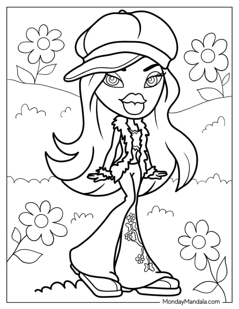 Kawaii Bratz Cloe Coloring In For Preschoolers coloring page