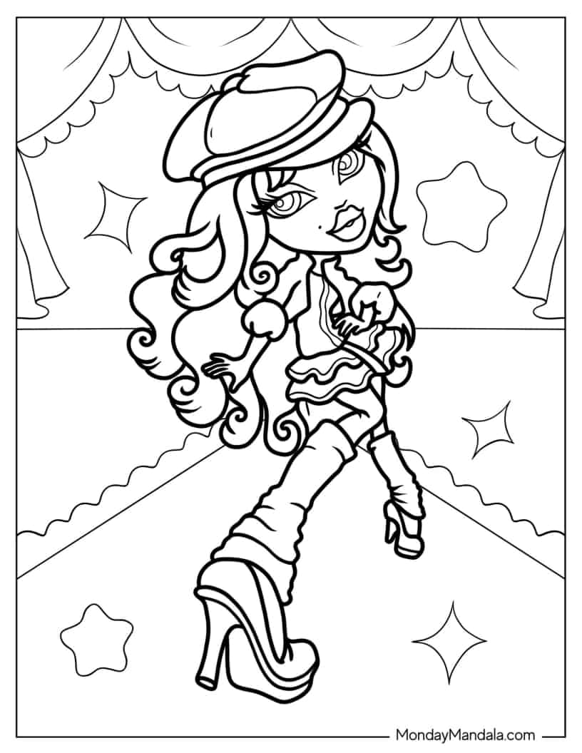 Kawaii Phoebe Bratz Coloring Page coloring page